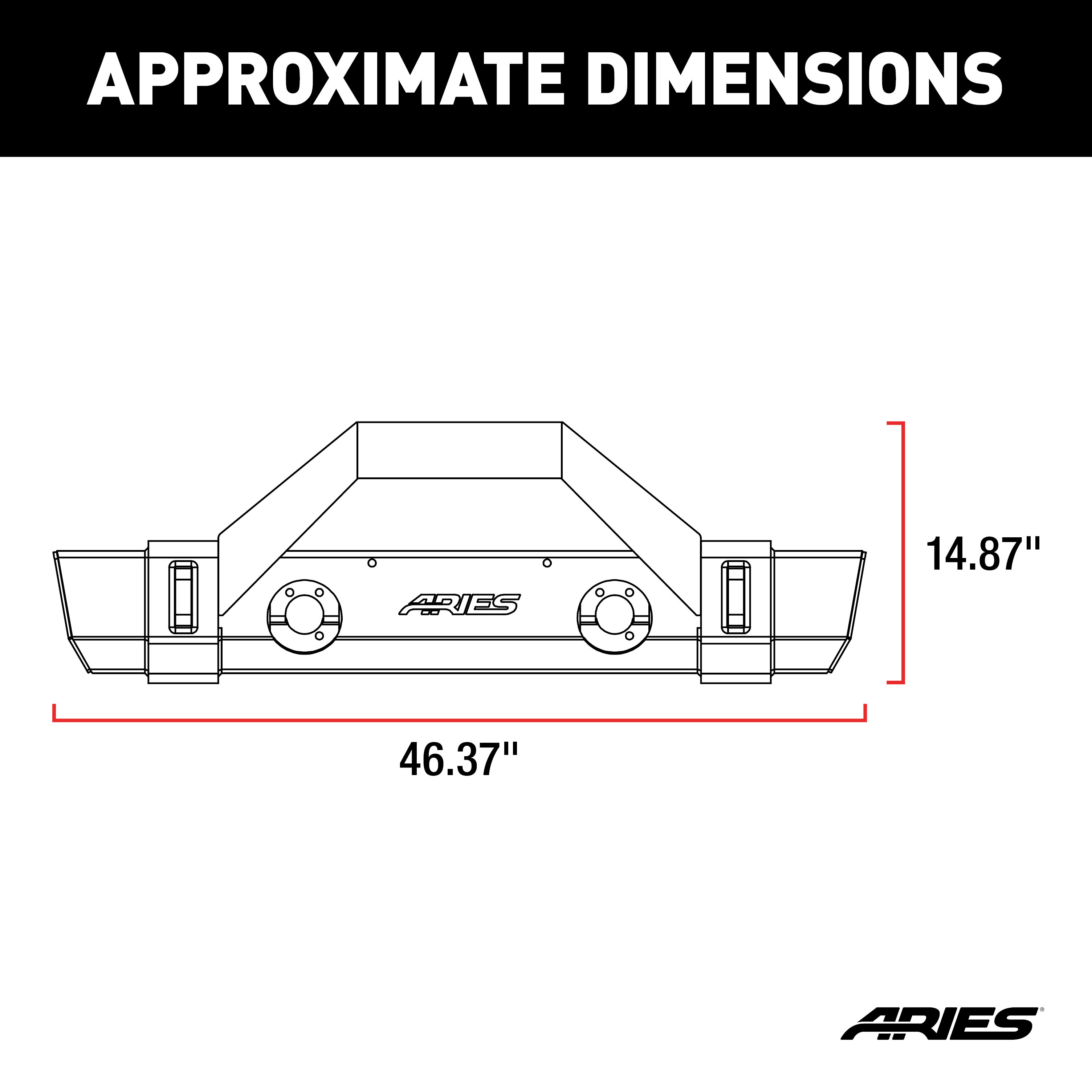 ARIES 2186002 TrailCrusher Black Steel Jeep Wrangler JL, Gladiator Front Bumper with Brush Guard, 12,500 lbs Winch and Shackle Ratings thumbnail 6
