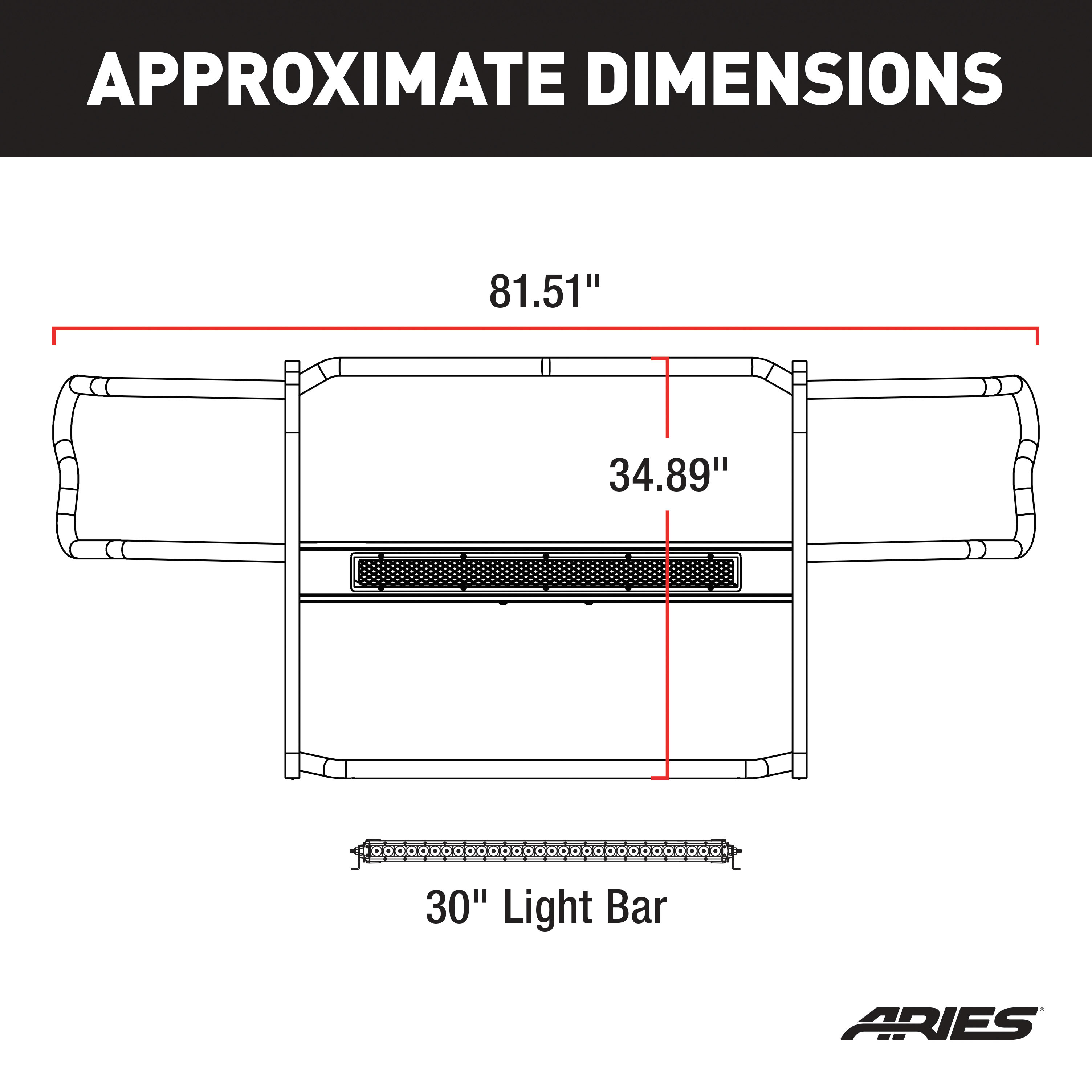 ARIES 2170012 Pro Series Black Steel Grille Guard with Light Bar, Select Ford F-150 thumbnail 1