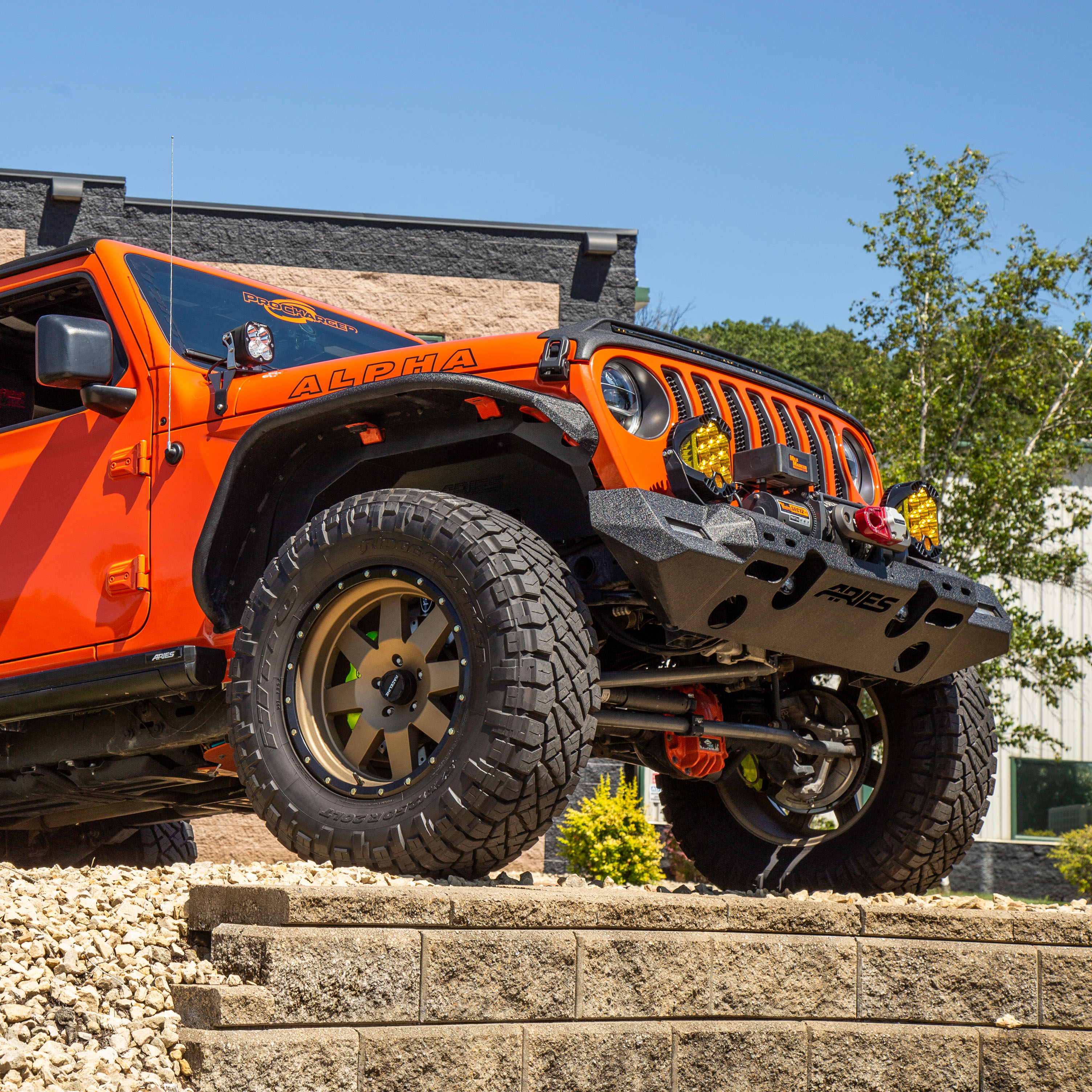 ARIES 2081004 TrailChaser Black Aluminum Front Bumper Center Section Only, Select Jeep Wrangler JL, Gladiator thumbnail 8