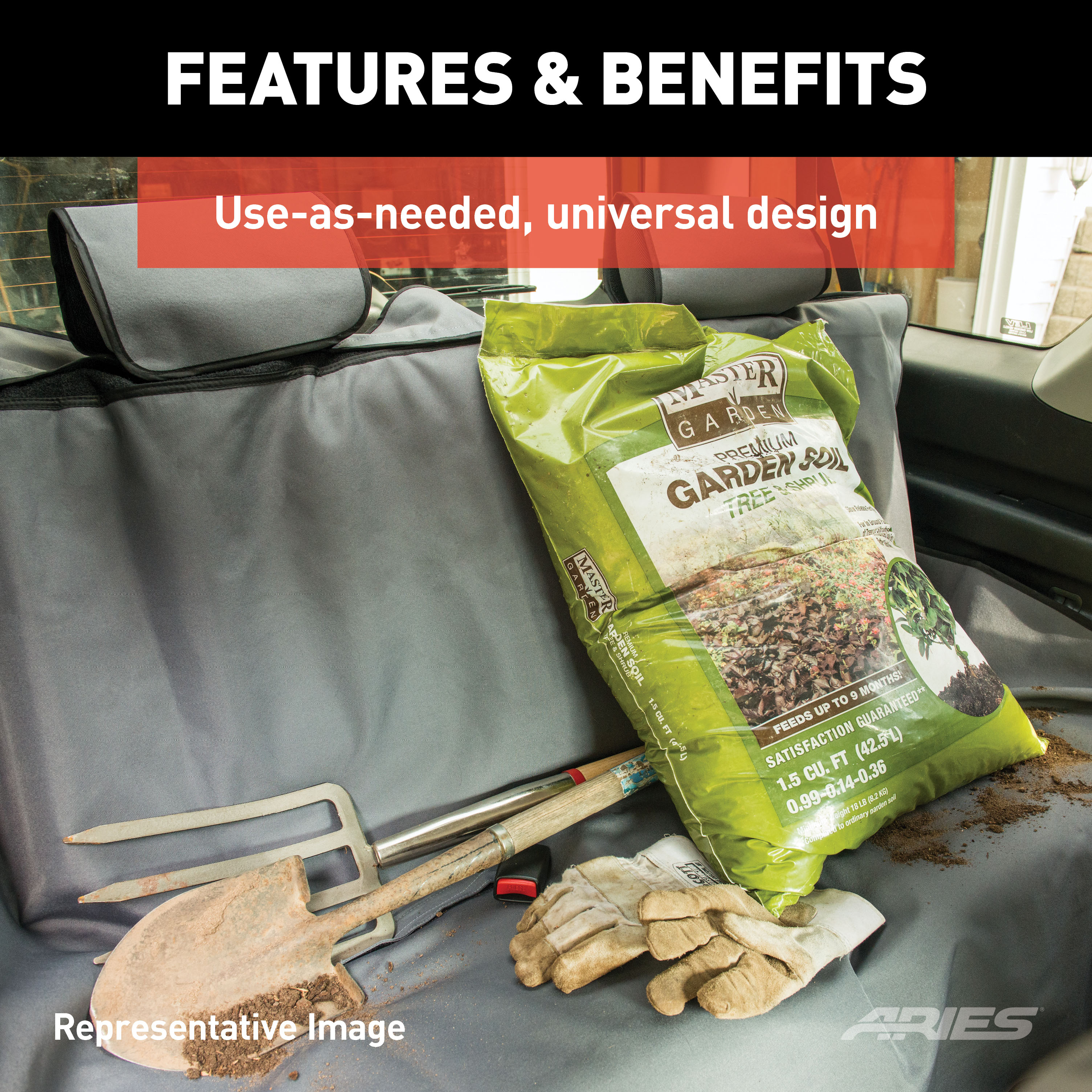 ARIES 3146-20 Seat Defender 58-Inch x 55-Inch Camo Waterproof Universal Bench Car Seat Cover Protector thumbnail 2