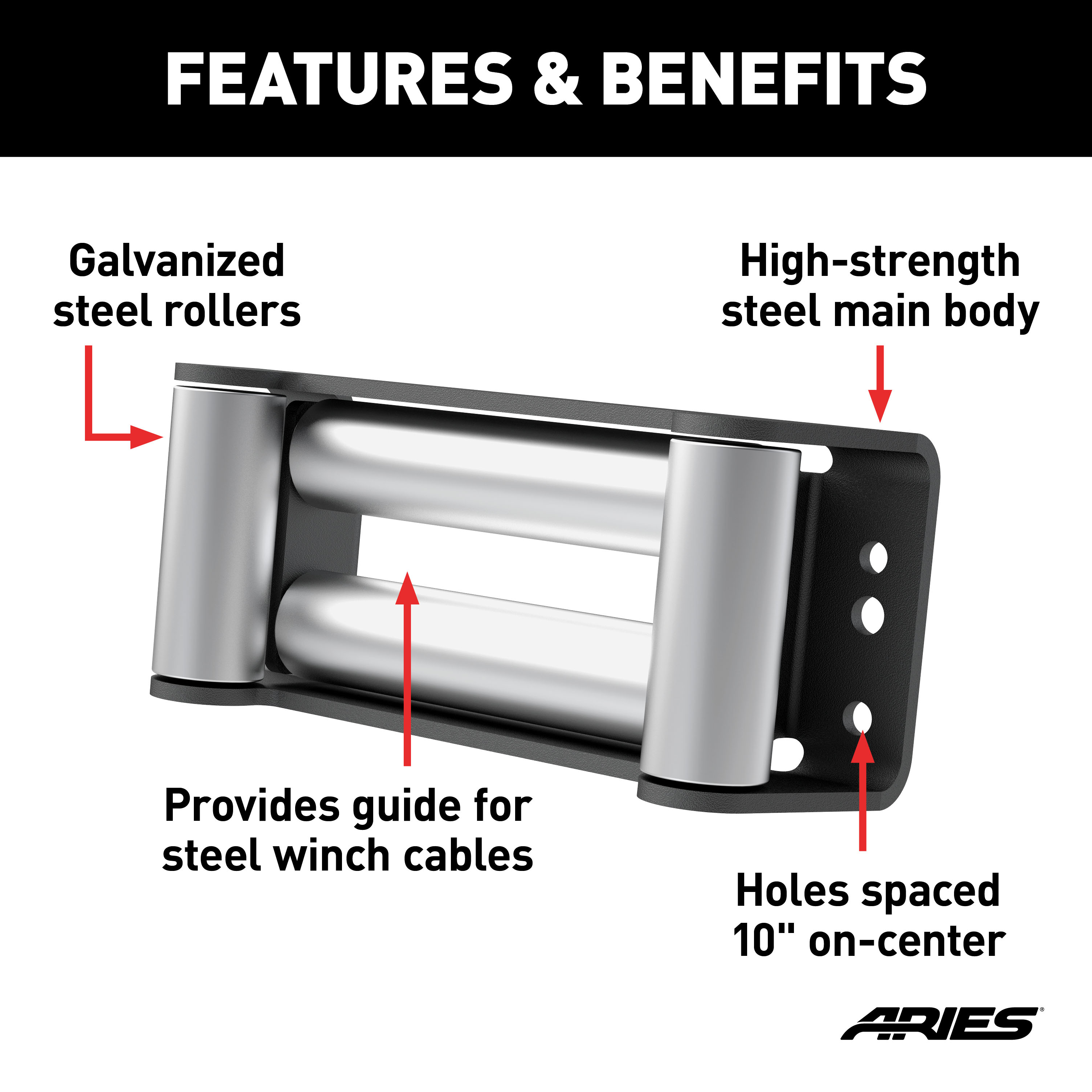 ARIES 2156071 Winch Roller Fairlead thumbnail 1