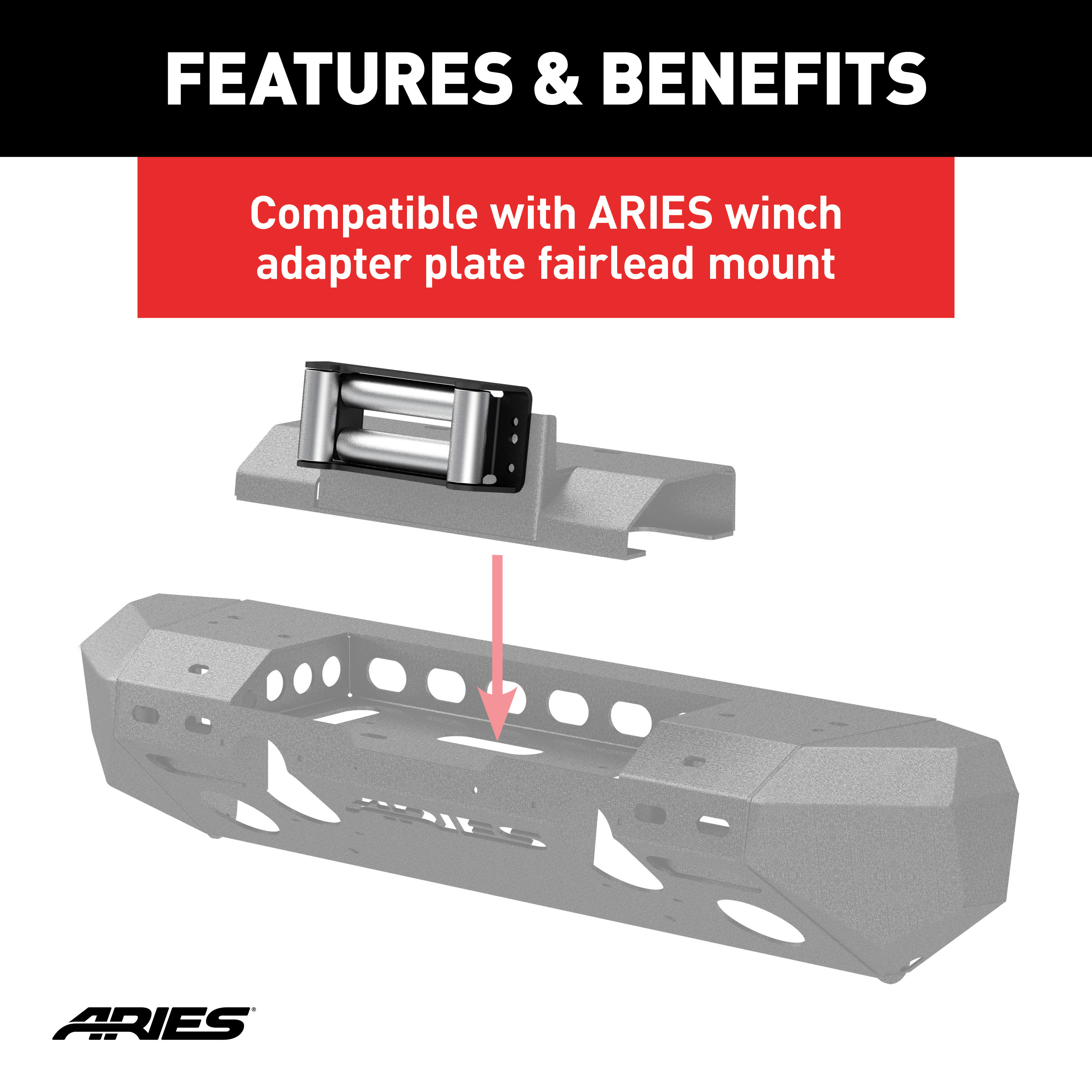 ARIES 2156071 Winch Roller Fairlead thumbnail 2