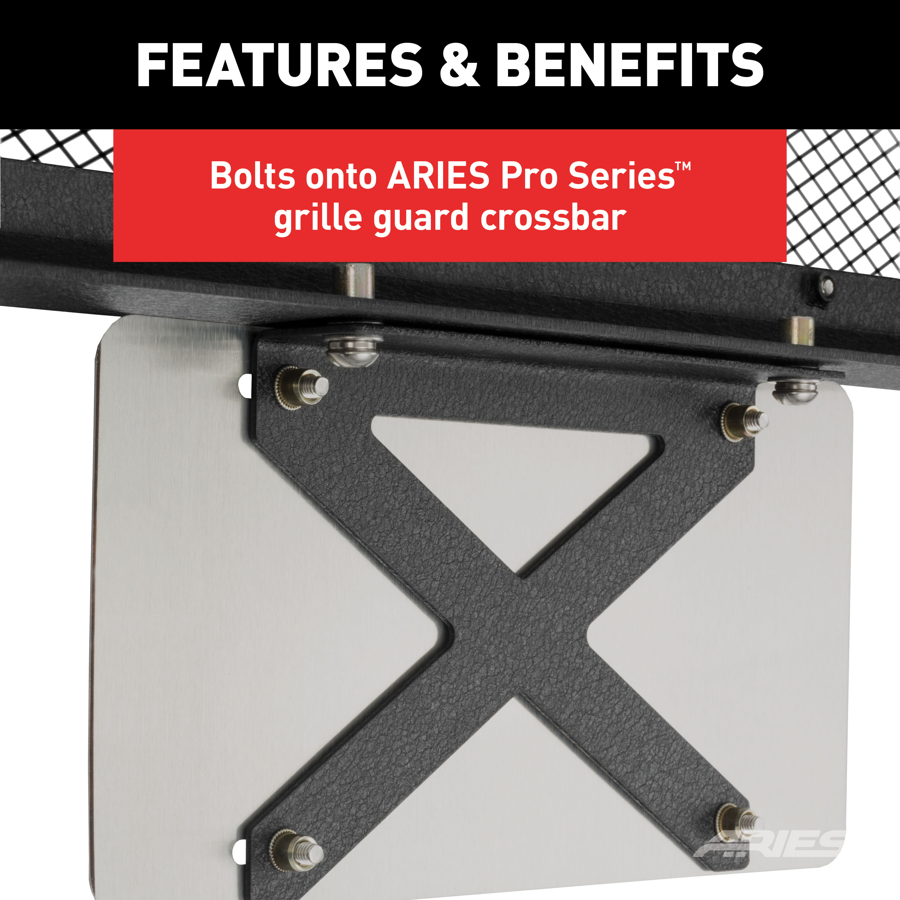 ARIES 85-0000 Pro Series Grille Guard License Plate Bracket thumbnail 2