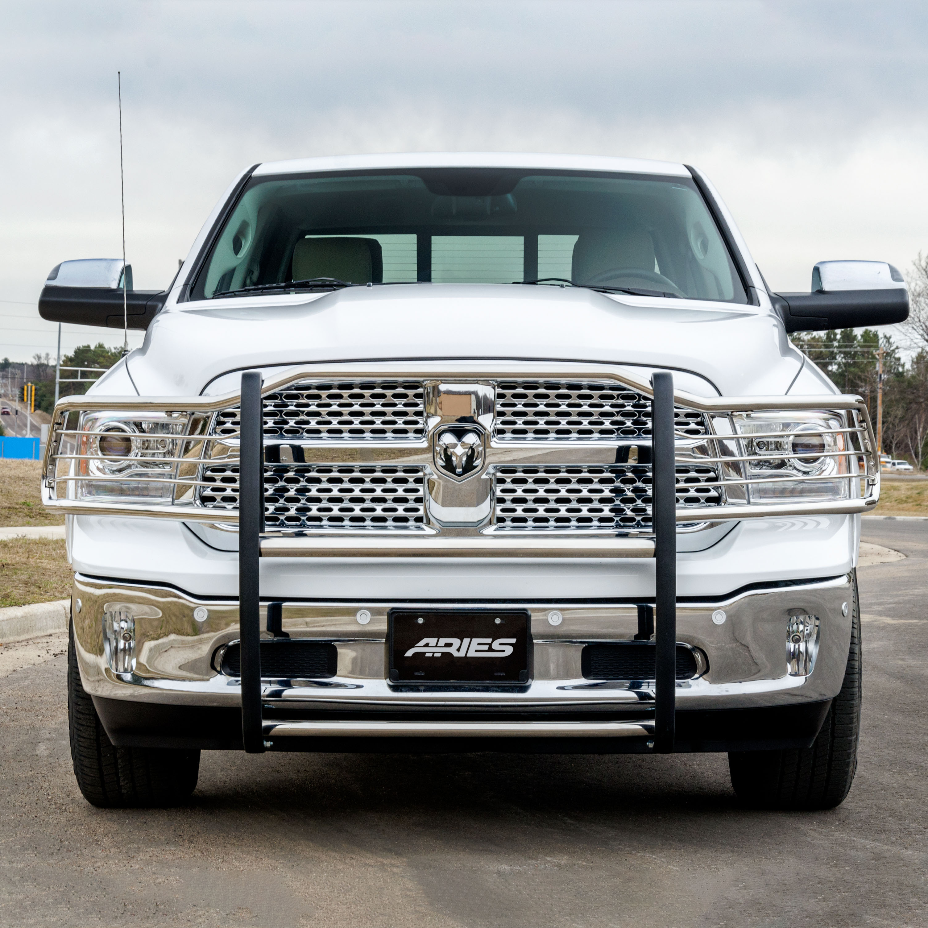 ARIES 5058-2 1-1/2-Inch Polished Stainless Steel Grille Guard, No-Drill, Select Dodge, Ram 1500 thumbnail 9
