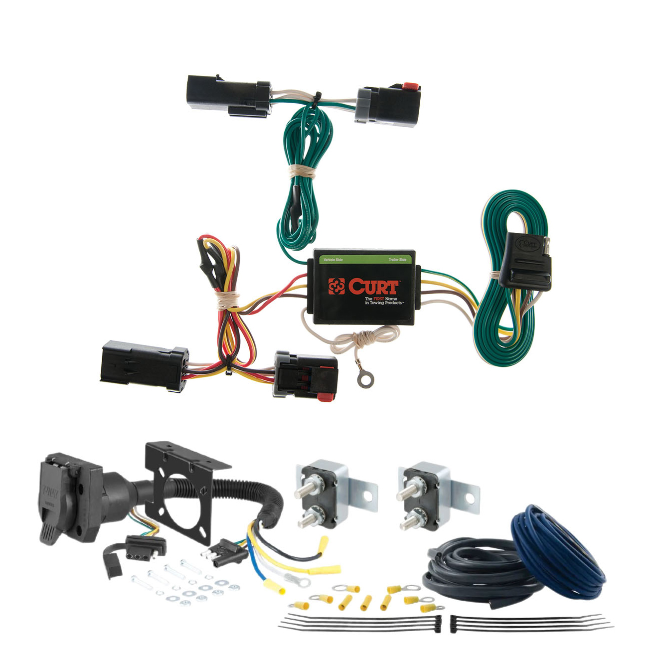 00 - 10 Dodge Ram 2500 Excluding factory receiver CURT Trailer Brake Controller 7-Way Upgrade Kit  7WK728 thumbnail 0