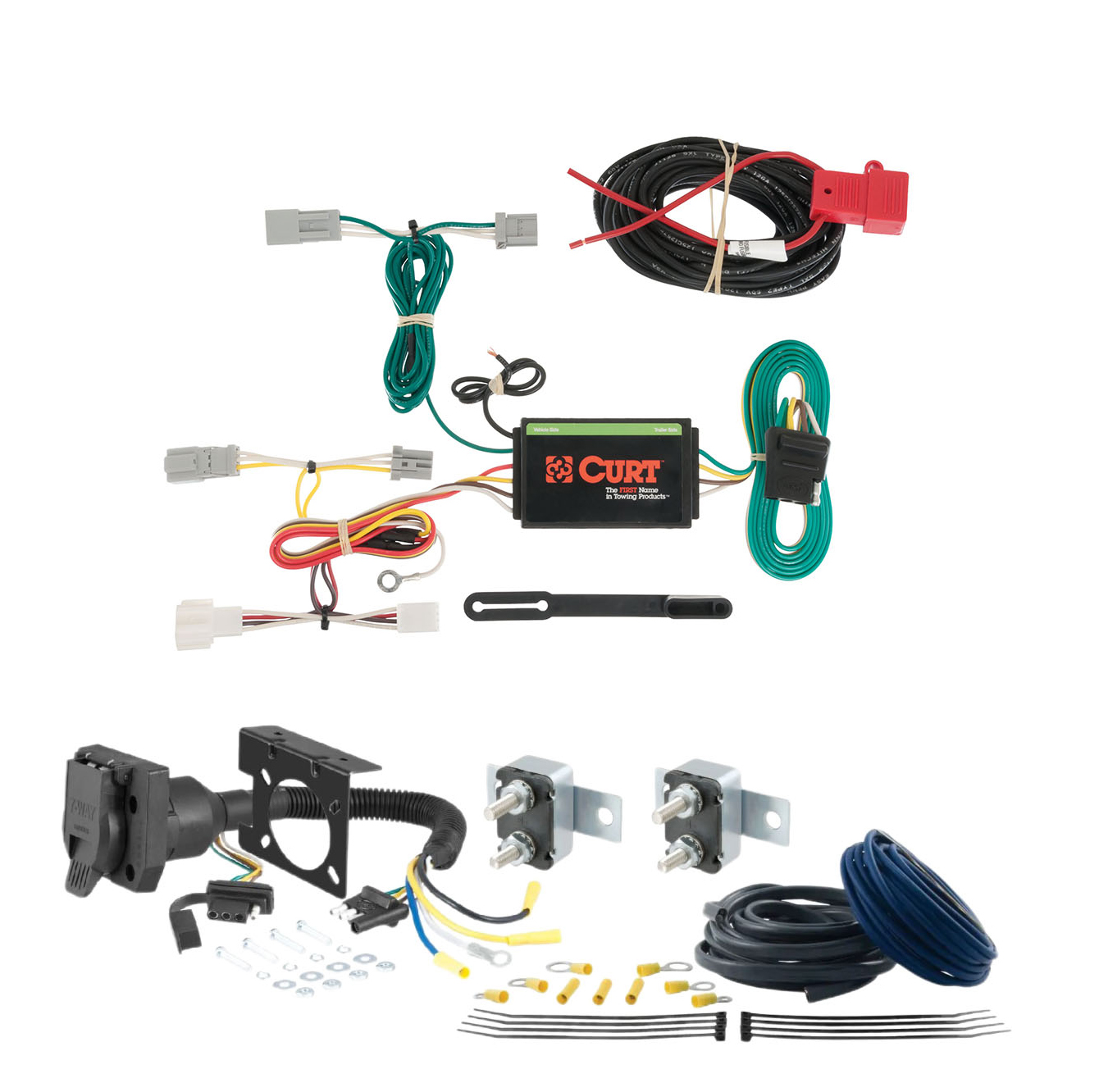 11 - 19 Ford Explorer Fits beneath factory 1-1/4" receiver hitch CURT Trailer Brake Controller 7-Way Upgrade Kit  7WK832 thumbnail 0