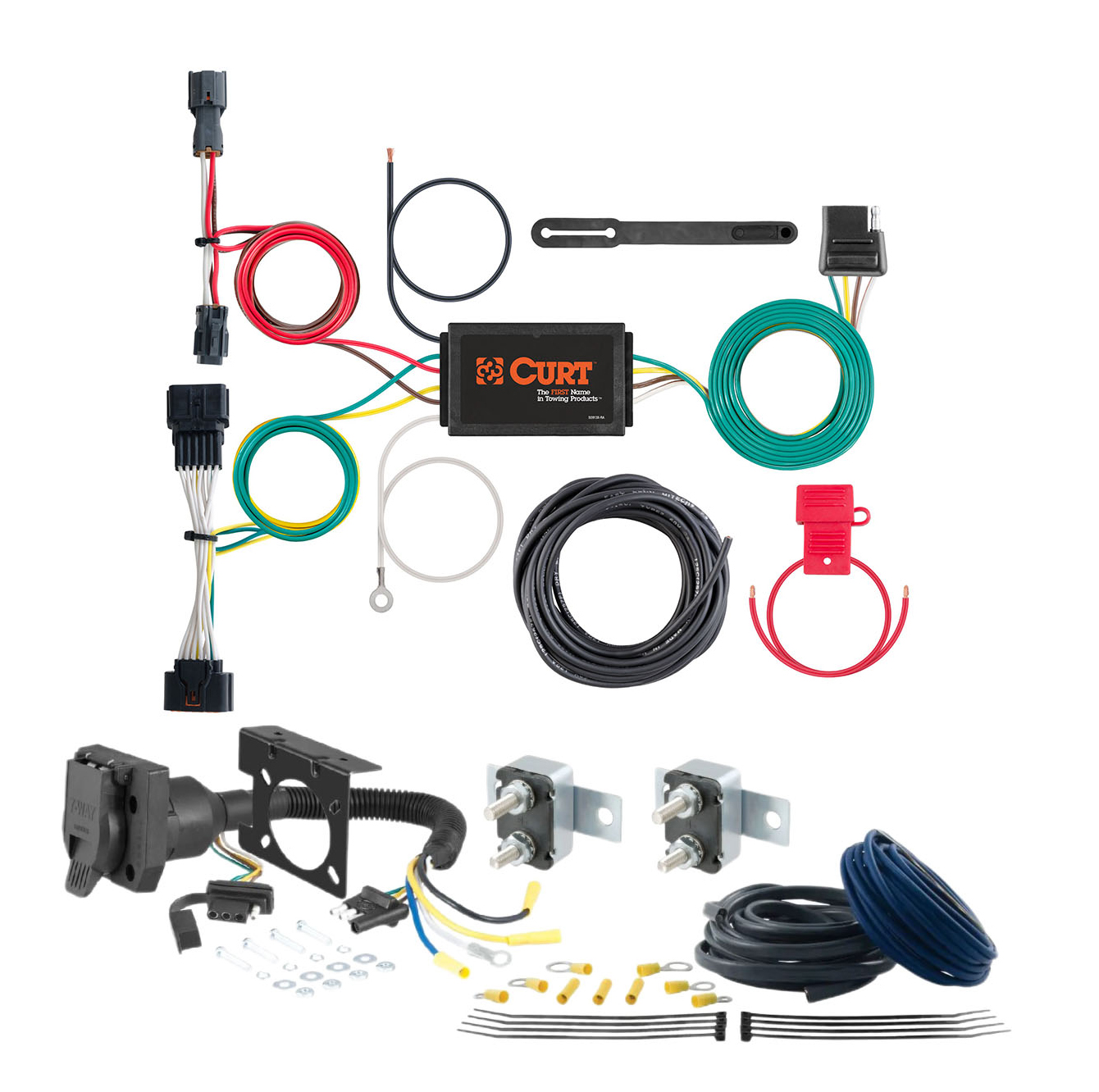 17 - 18 Ford Escape Without factory 1-1/4" receiver hitch CURT Trailer Brake Controller 7-Way Upgrade Kit  7WK817 thumbnail 0