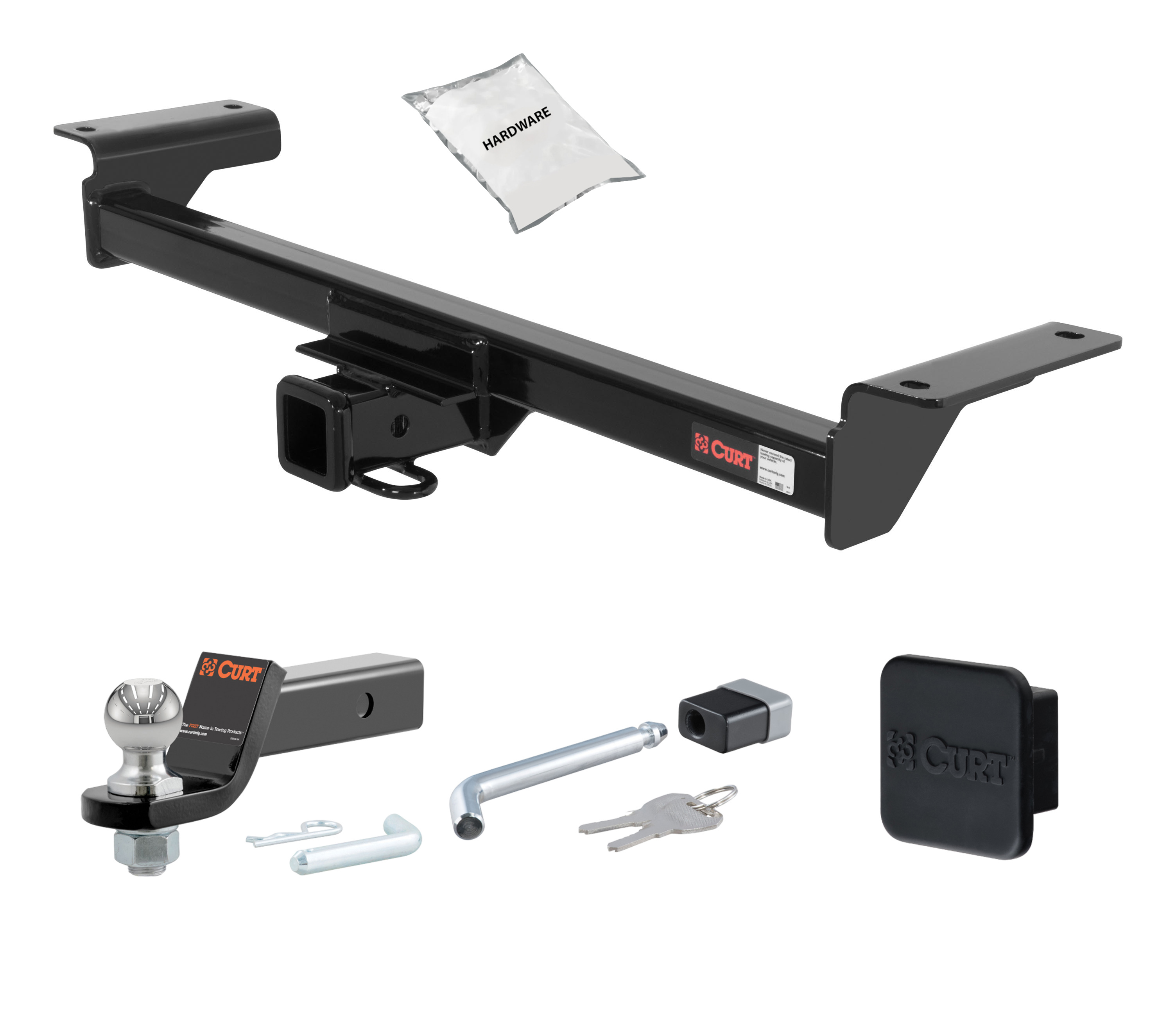07 - 09 Acura RDX  2in. CURT Trailer Hitch + Ball Mount + Cover + Lock Kit HWA17 thumbnail 0