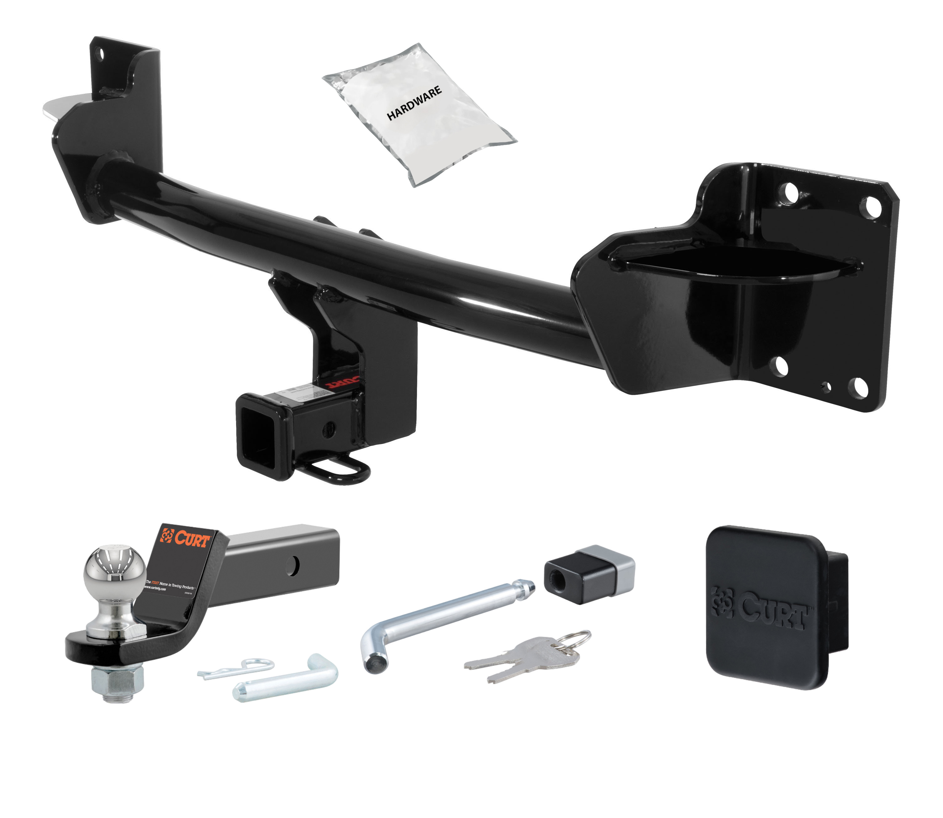 07 - 18 BMW X5  2in. CURT Trailer Hitch + Ball Mount + Cover + Lock Kit HWA172 thumbnail 0