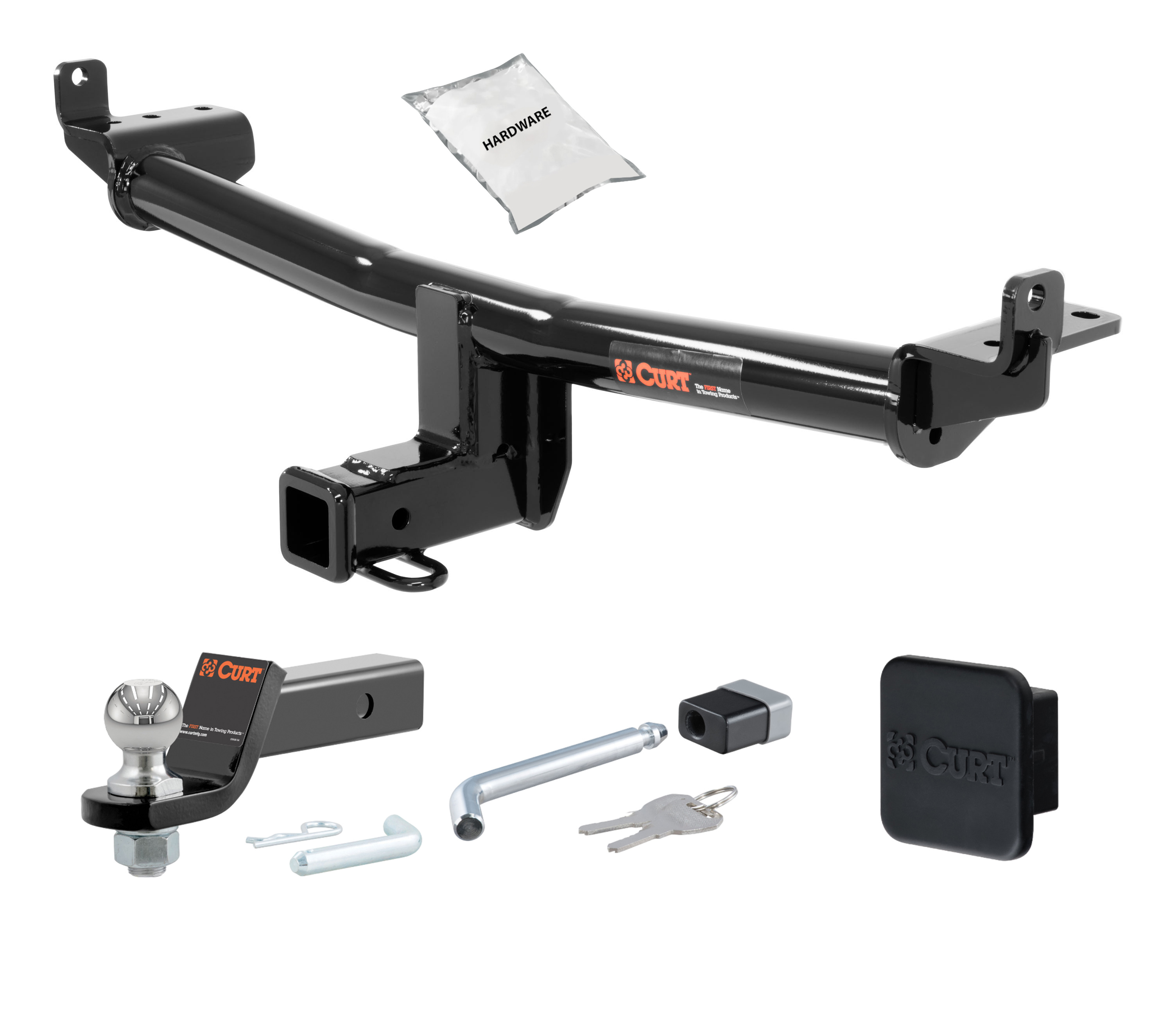 15 - 18 Audi Q3 2in. CURT Trailer Hitch + Ball Mount + Cover + Lock Kit HWA60 thumbnail 0