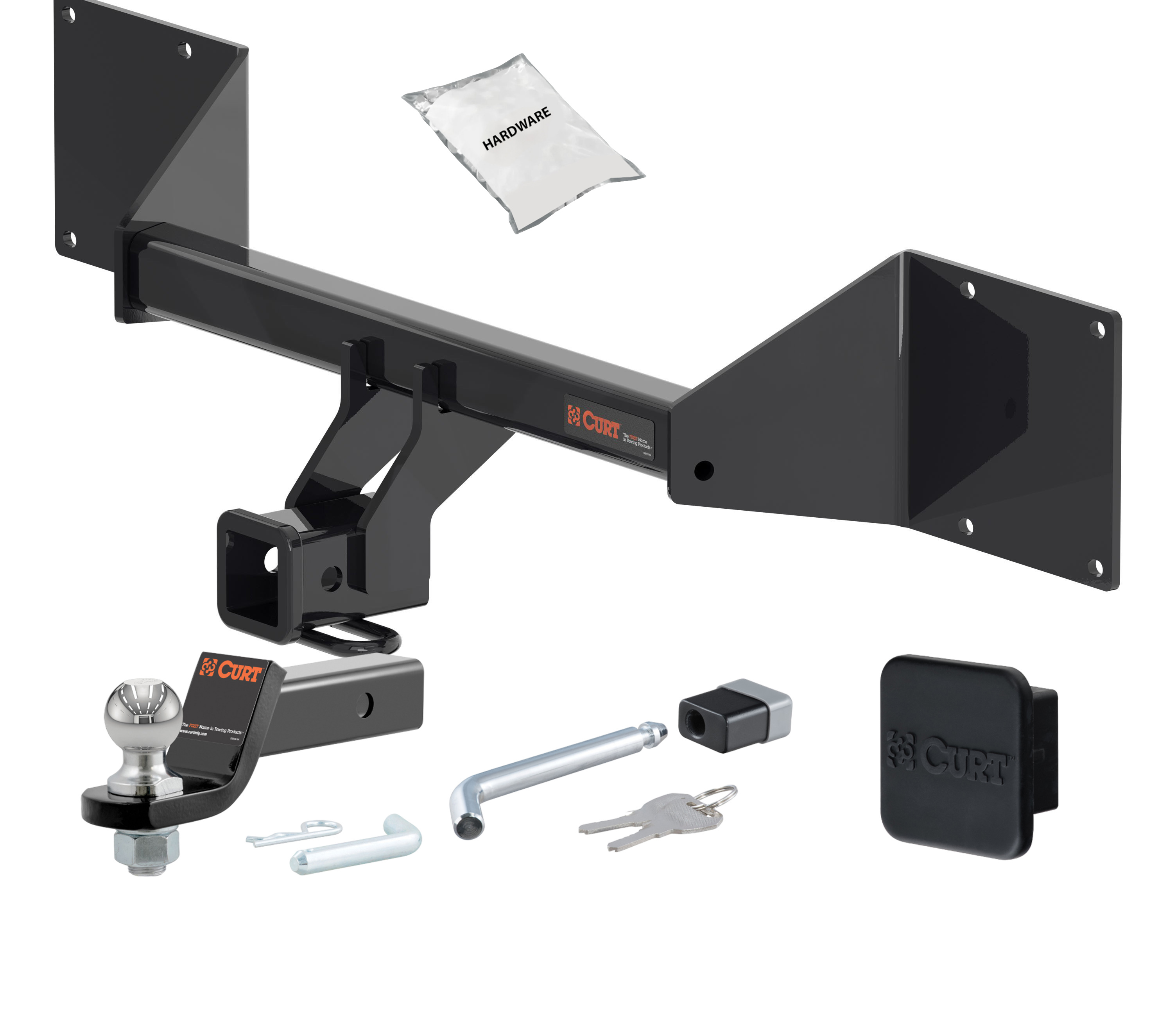 23 - 24 Audi Q4 e-tron Without factory receiver 2in. CURT Trailer Hitch + Ball Mount + Cover + Lock Kit HWA64 thumbnail 0