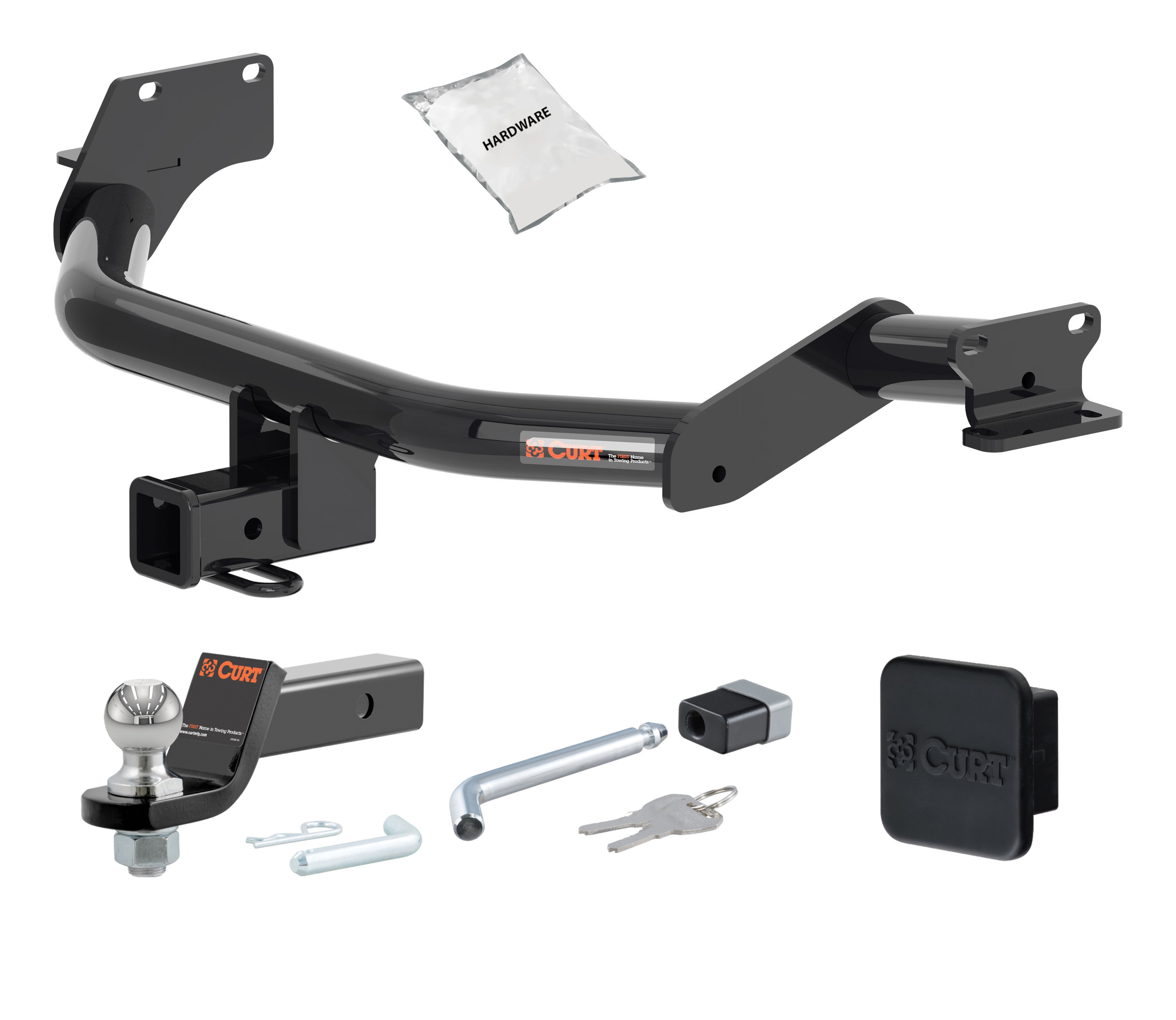 20 - 24 KIA Telluride 2in. CURT Trailer Hitch + Ball Mount + Cover + Lock Kit HWA1645 thumbnail 0