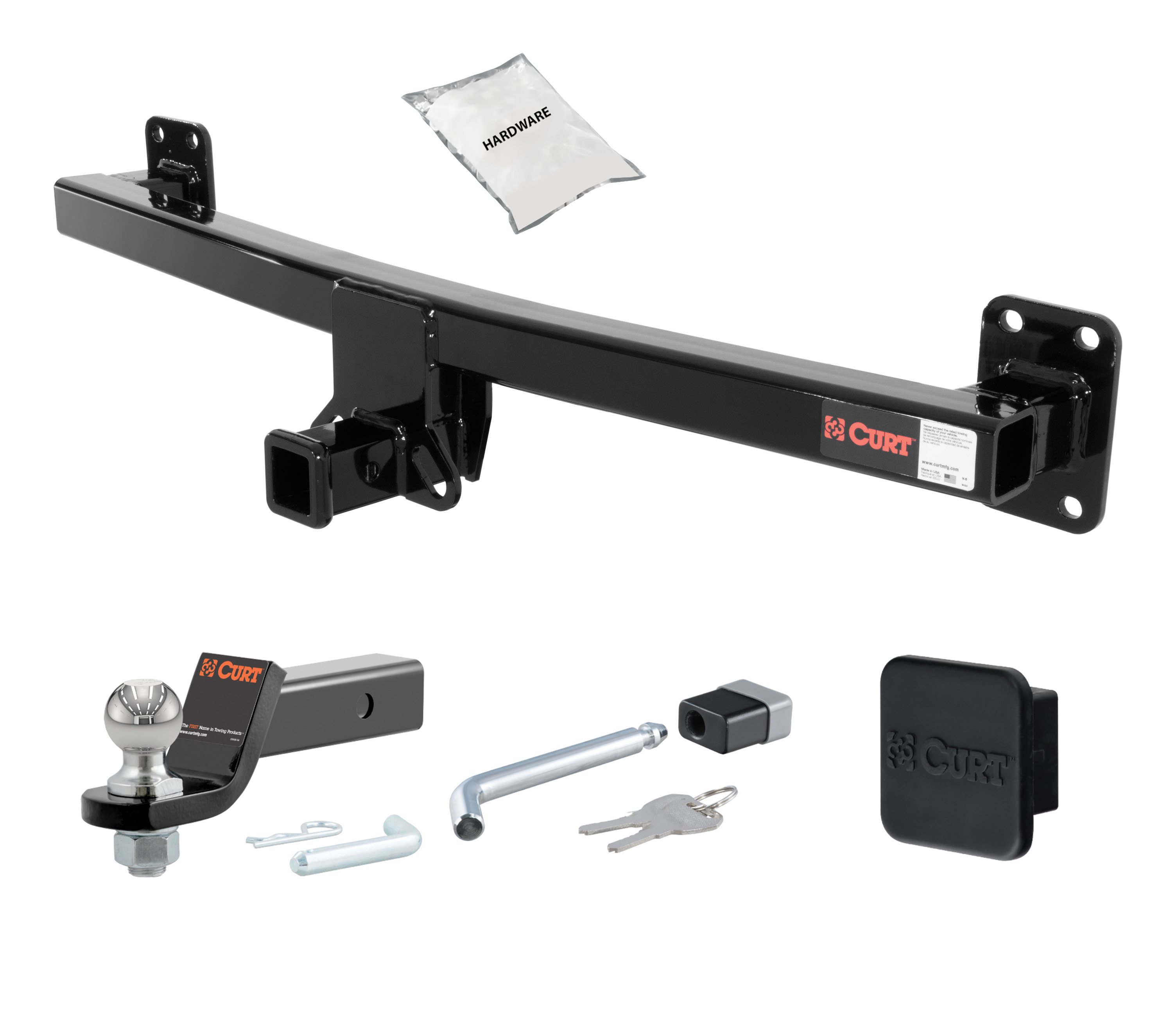 07 - 15 Audi Q7 2in. CURT Trailer Hitch + Ball Mount + Cover + Lock Kit HWA70 thumbnail 0