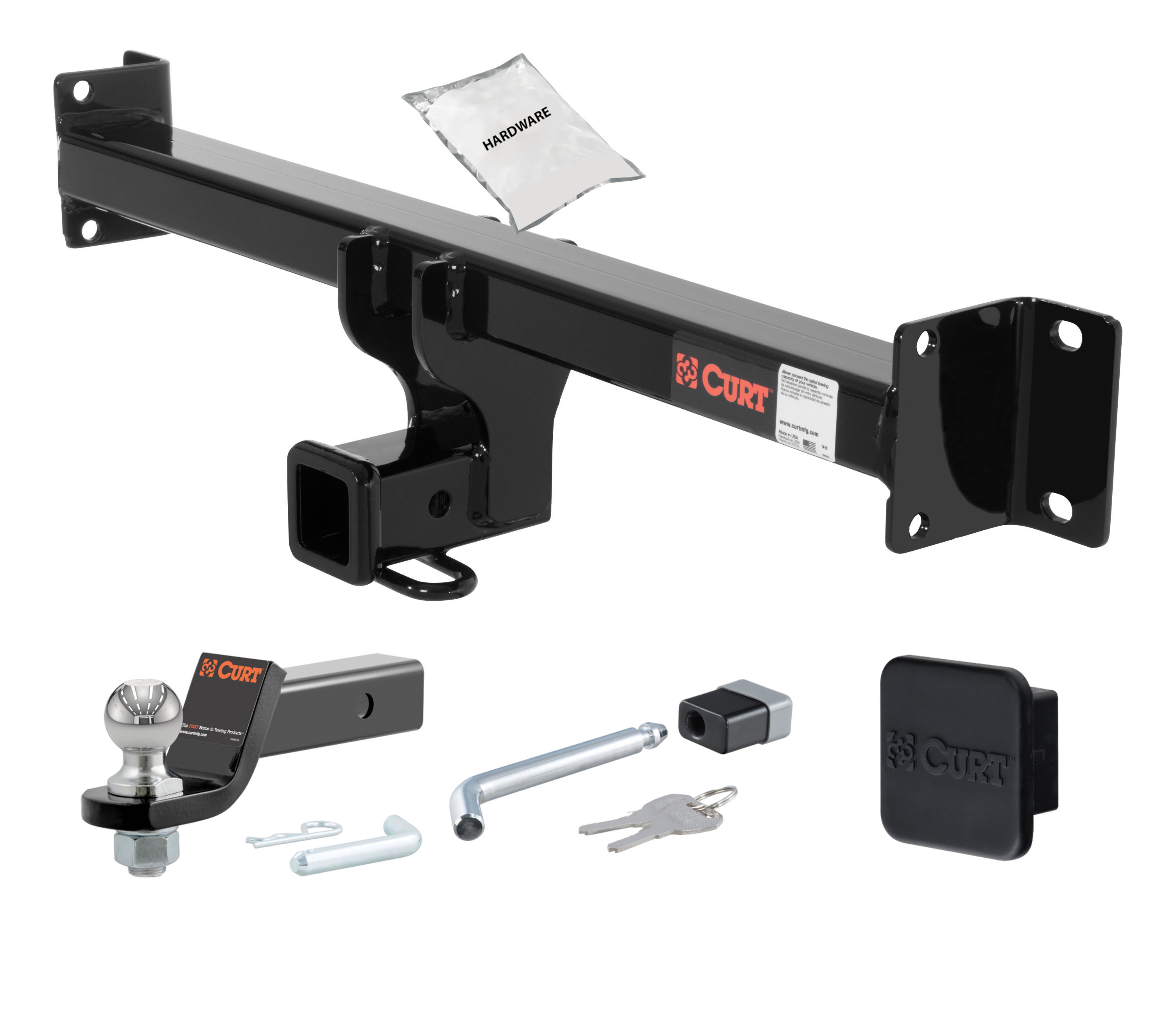 04 - 10 BMW X3  2in. CURT Trailer Hitch + Ball Mount + Cover + Lock Kit HWA168 thumbnail 0