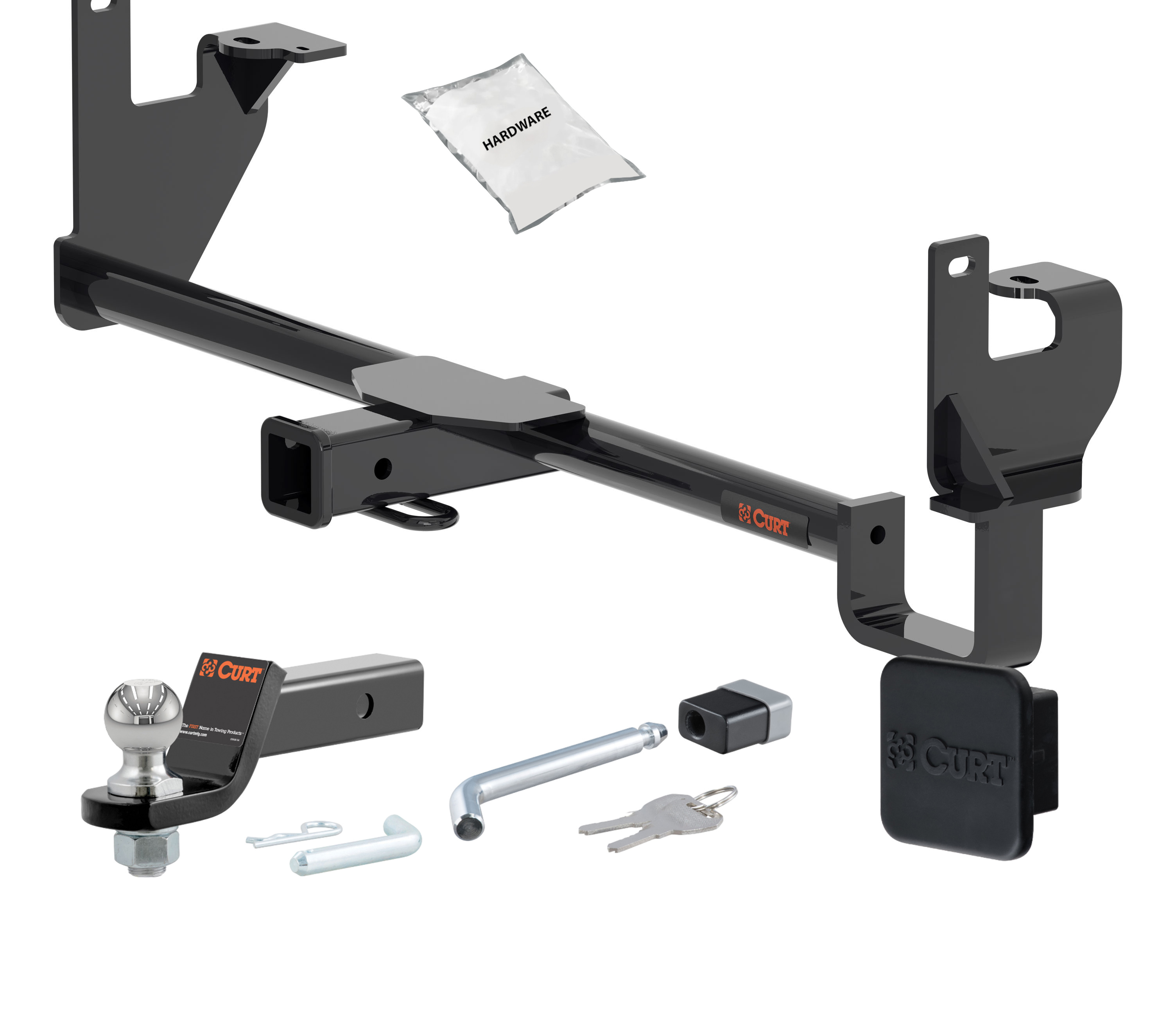 25 - 25 Lincoln LINCOLN 2in. CURT Trailer Hitch + Ball Mount + Cover + Lock Kit HWA1722 thumbnail 0