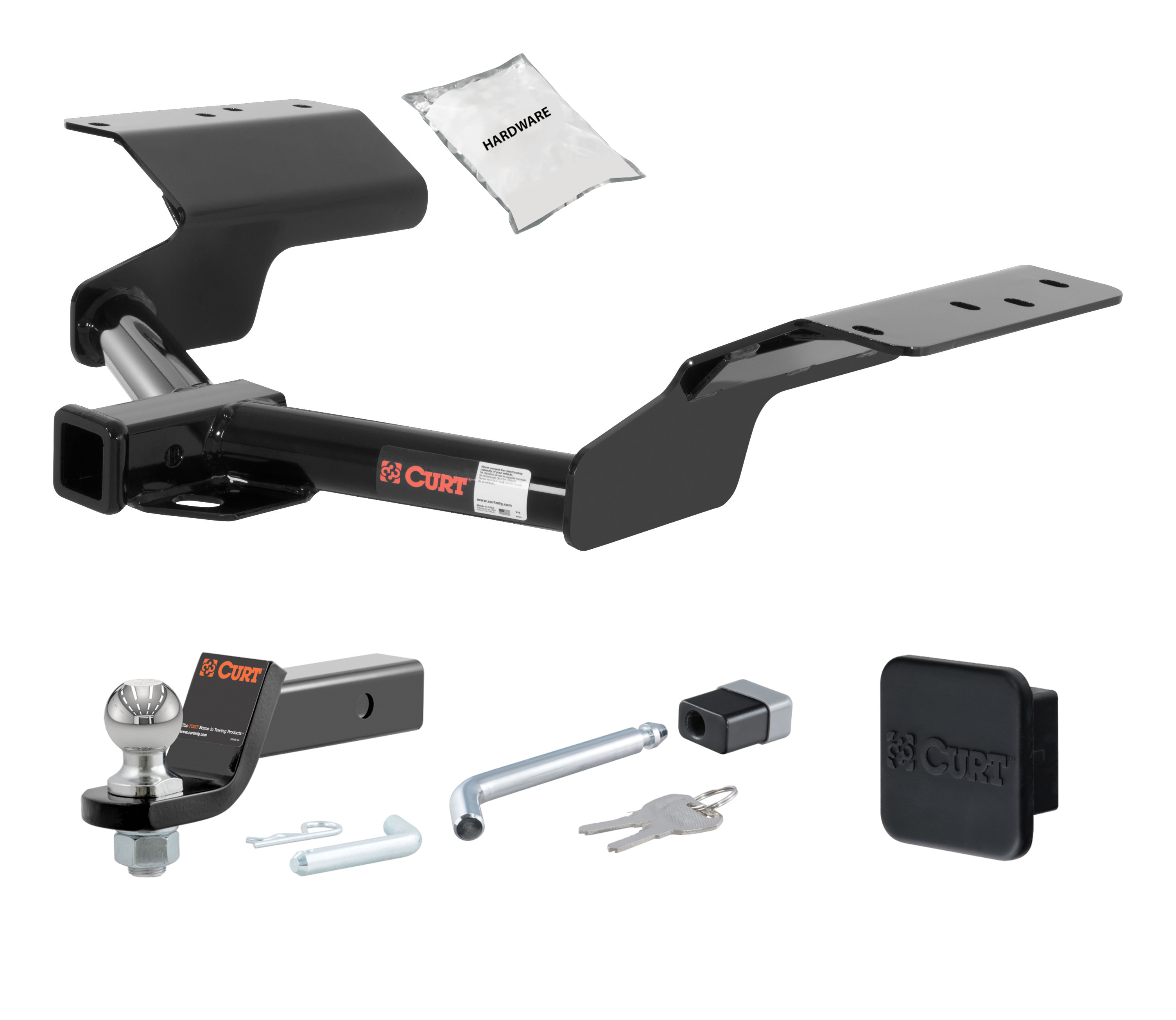 04 - 09 Cadillac SRX 2in. CURT Trailer Hitch + Ball Mount + Cover + Lock Kit HWA242 thumbnail 0