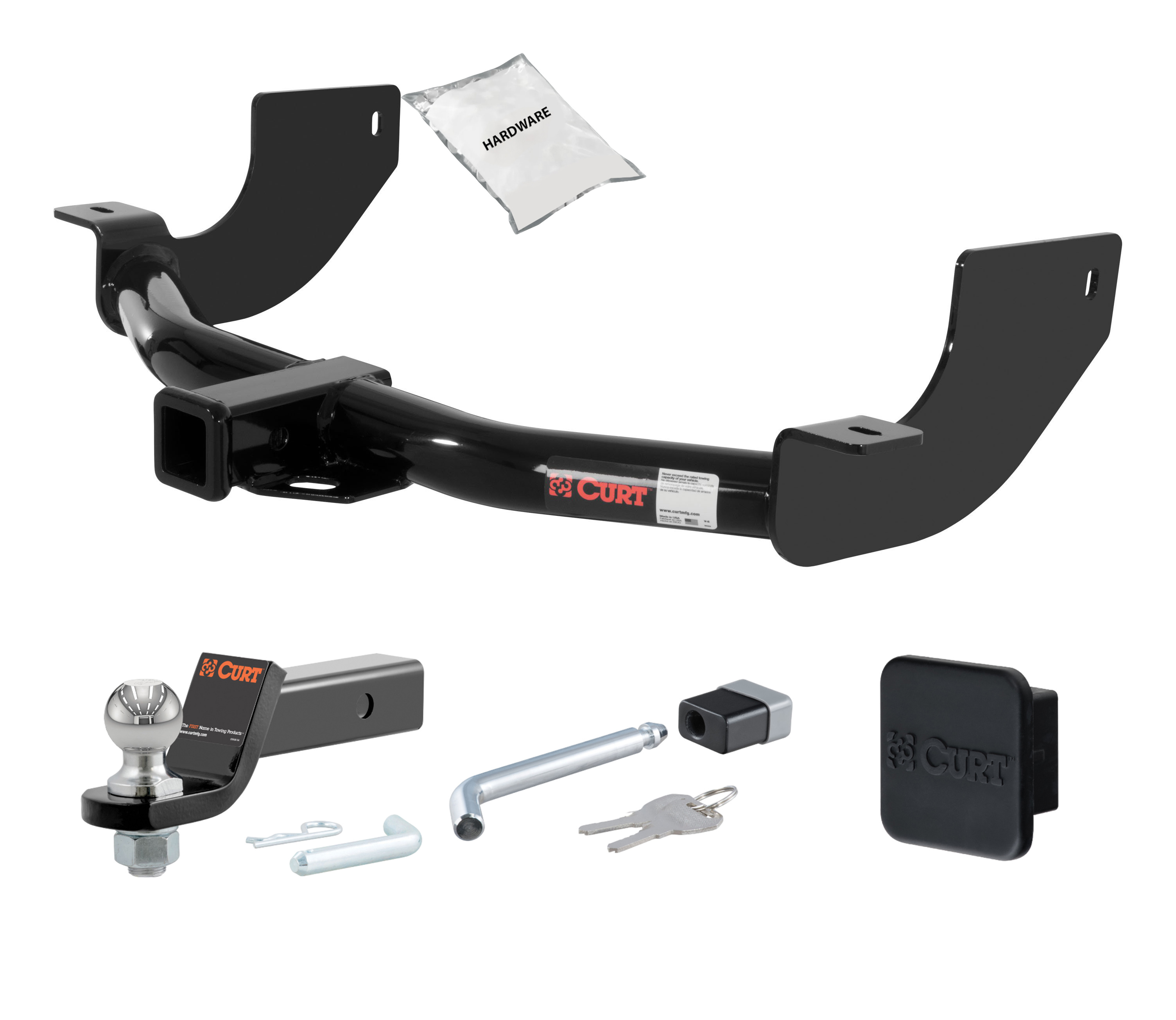 10 - 16 Land Rover LR4 2in. CURT Trailer Hitch + Ball Mount + Cover + Lock Kit HWA1653 thumbnail 0