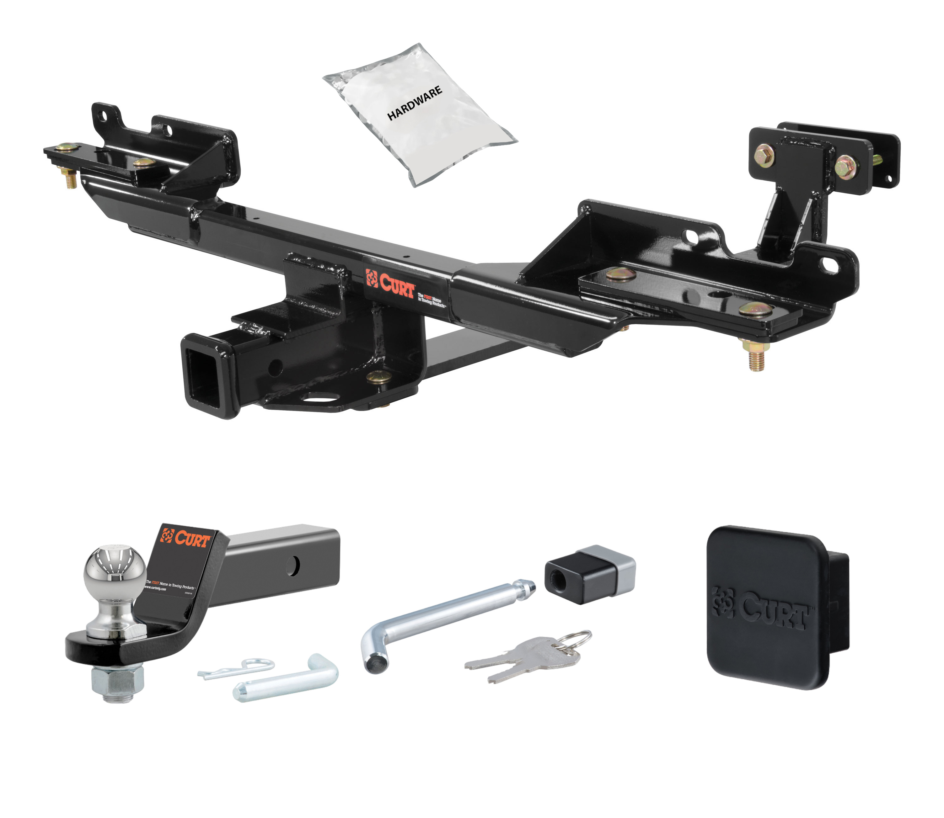 17 - 19 Mercedes-Benz GLS550 Excluding active curve system 2in. CURT Trailer Hitch + Ball Mount + Cover + Lock Kit HWA1898 thumbnail 0