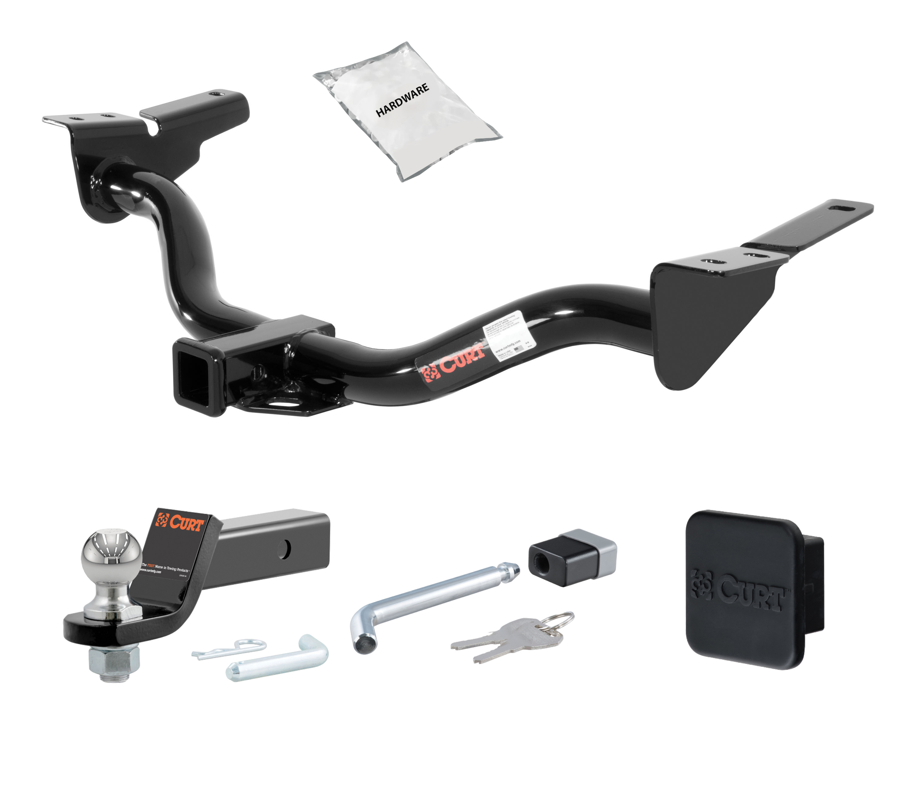 01 - 04 Mercedes-Benz MERCEDES-BENZ Without factory 1-1/4" receiver hitch 2in. CURT Trailer Hitch + Ball Mount + Cover + Lock Kit HWA1827 thumbnail 0