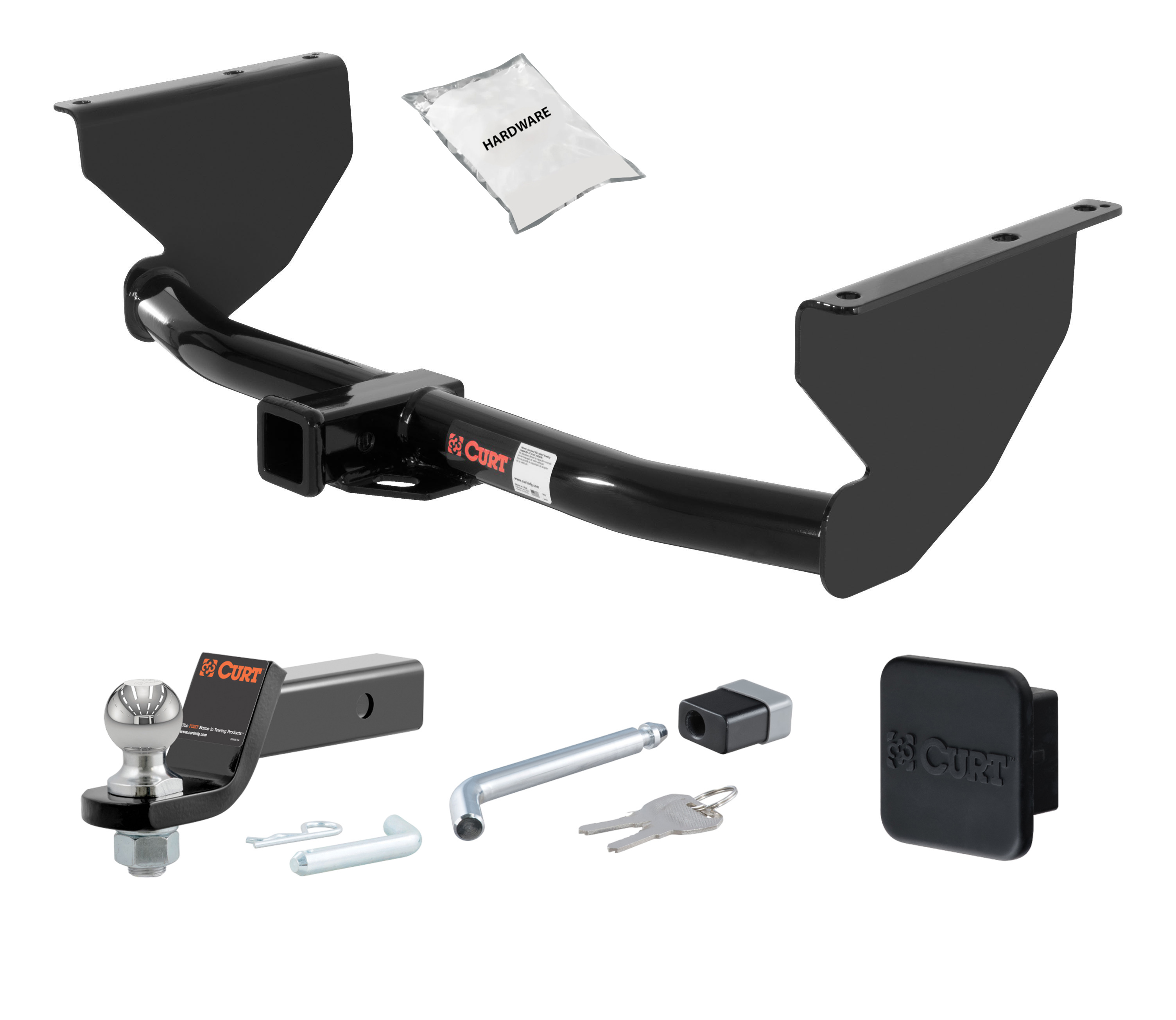 99 - 04 JEEP Grand Cherokee 2in. CURT Trailer Hitch + Ball Mount + Cover + Lock Kit HWA1558 thumbnail 0
