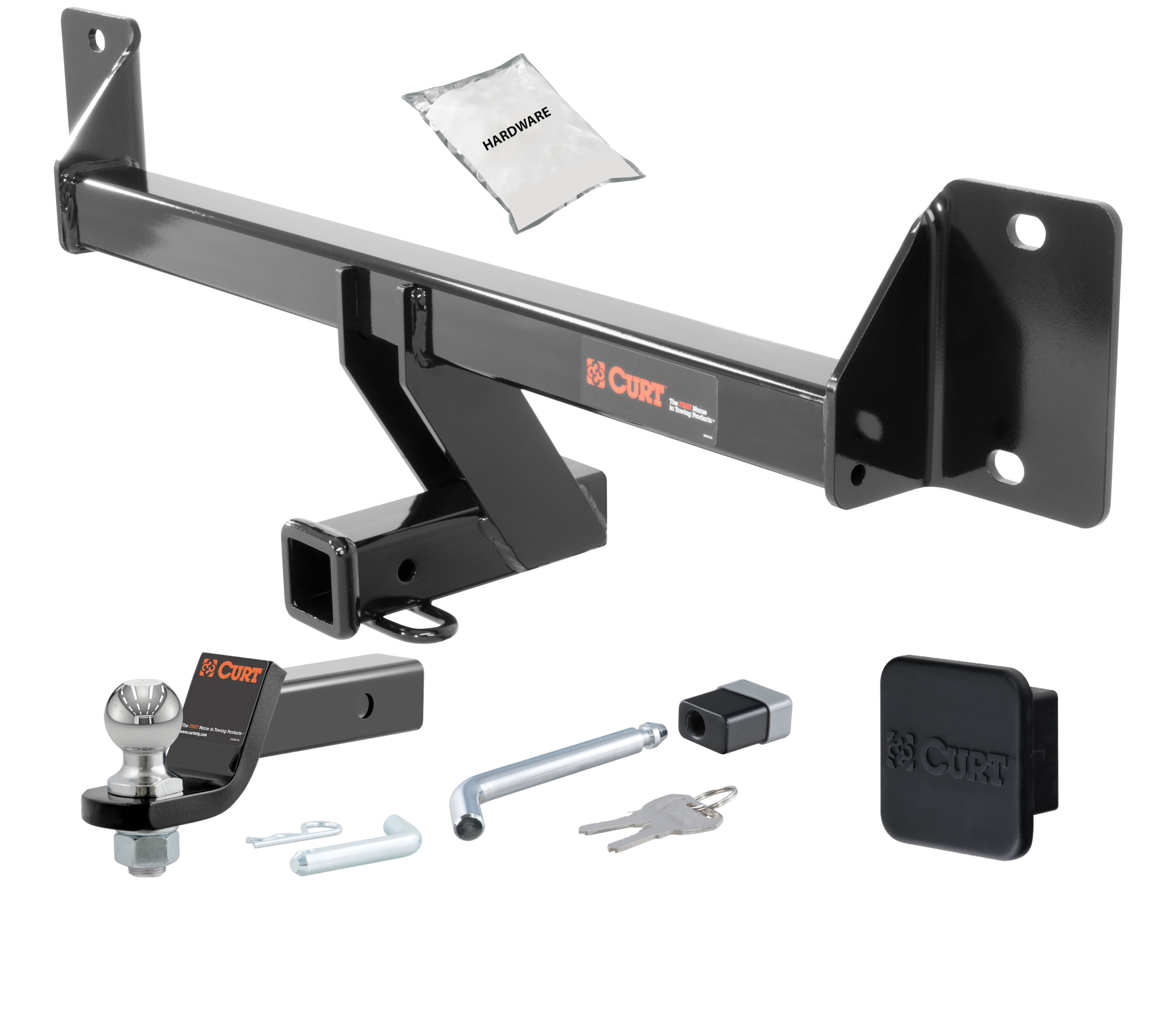 16 - 20 Mercedes-Benz GLC300 Excluding factory receiver 2in. CURT Trailer Hitch + Ball Mount + Cover + Lock Kit HWA1887 thumbnail 0