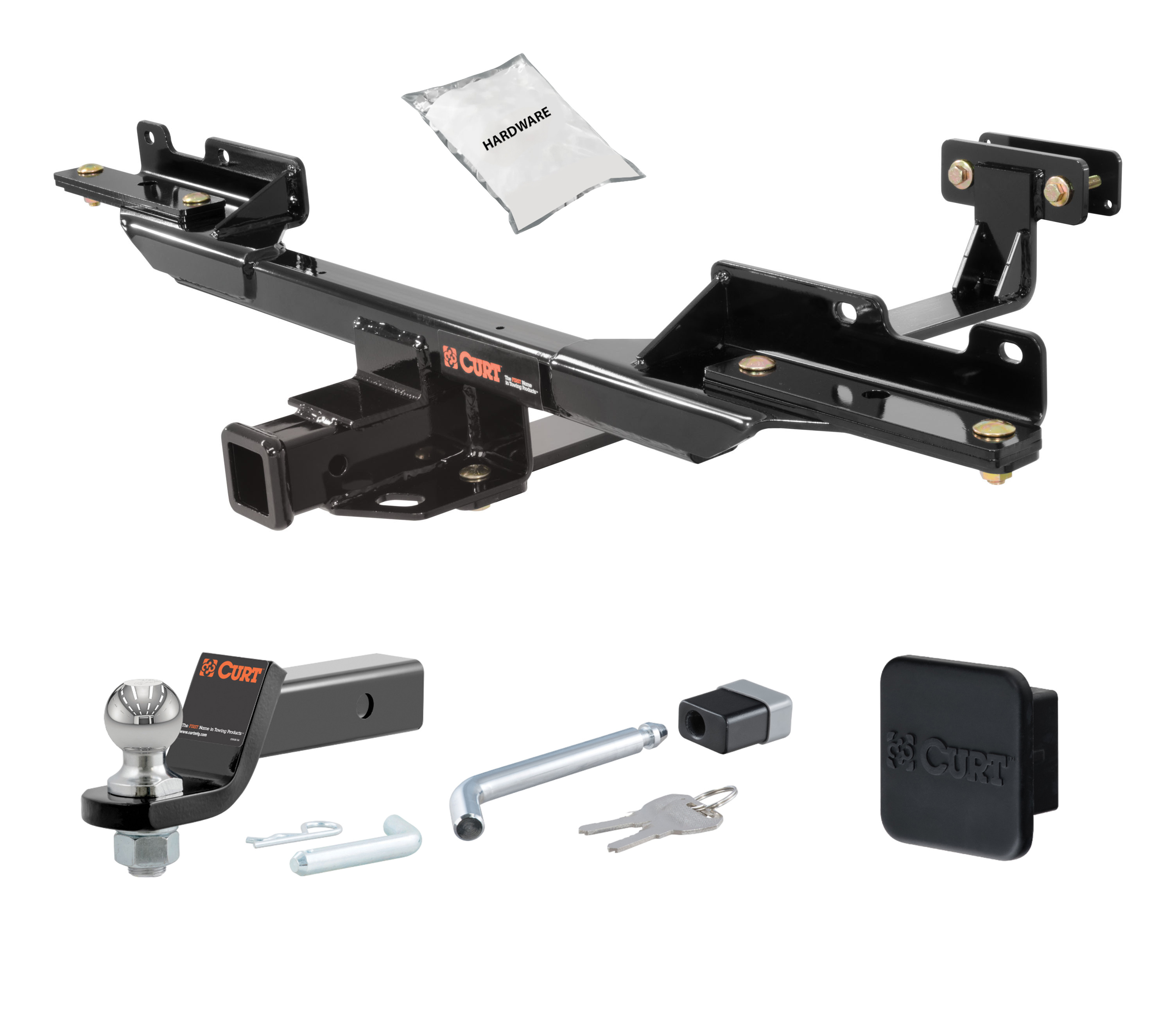 14 - 14 Mercedes-Benz GL350 Excluding active curve system 2in. CURT Trailer Hitch + Ball Mount + Cover + Lock Kit HWA1877 thumbnail 0