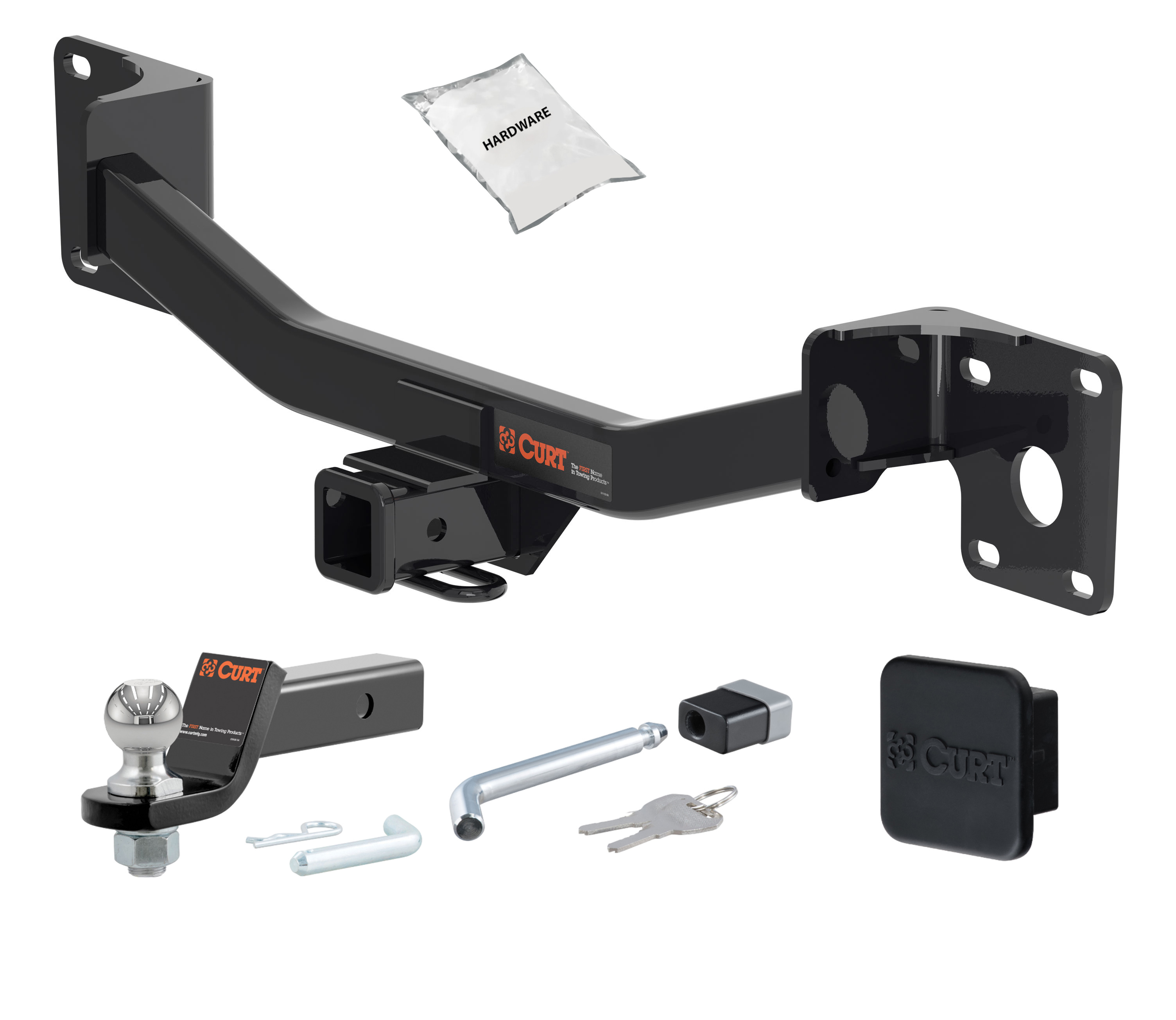 19 - 24 Cadillac XT4 2in. CURT Trailer Hitch + Ball Mount + Cover + Lock Kit HWA246 thumbnail 0