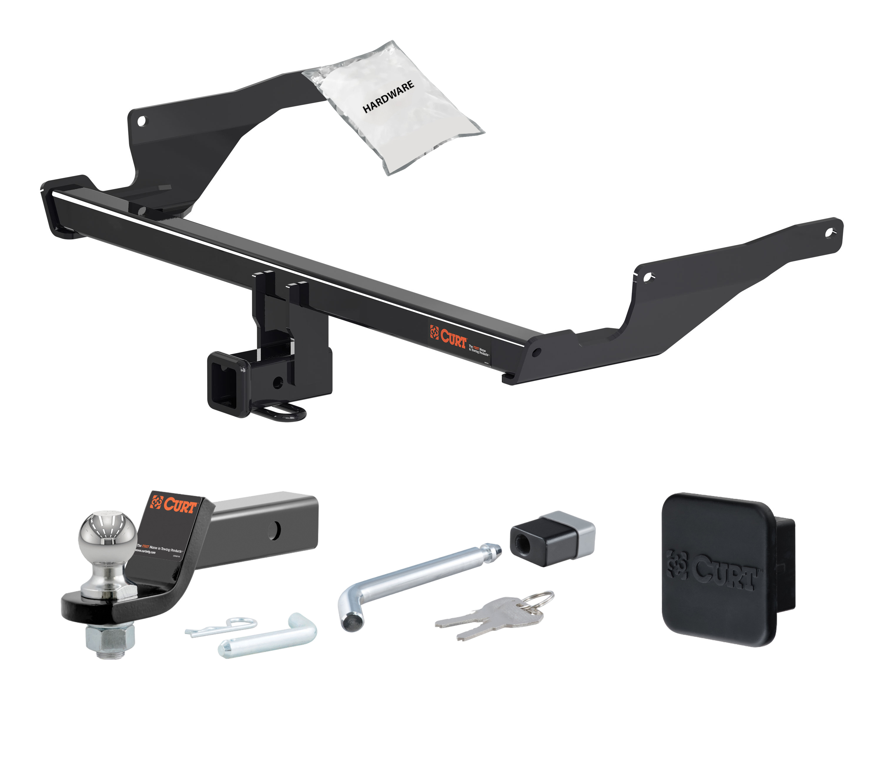 13 - 23 Mazda CX-5 Excluding diesel 2in. CURT Trailer Hitch + Ball Mount + Cover + Lock Kit HWA1799 thumbnail 0