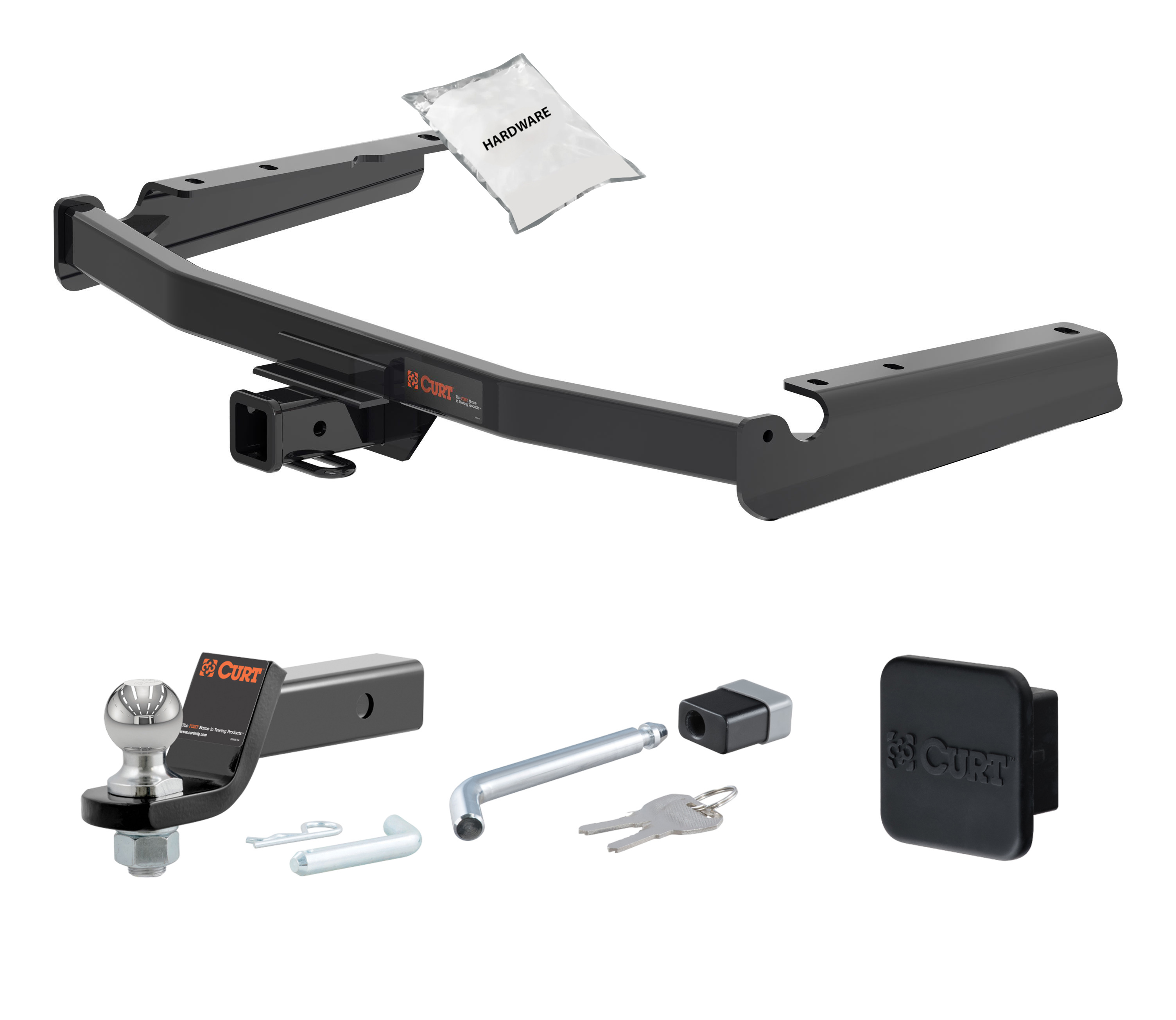 18 - 22 Lexus RX350L Excluding twin exhaust tips 2in. CURT Trailer Hitch + Ball Mount + Cover + Lock Kit HWA1706 thumbnail 0