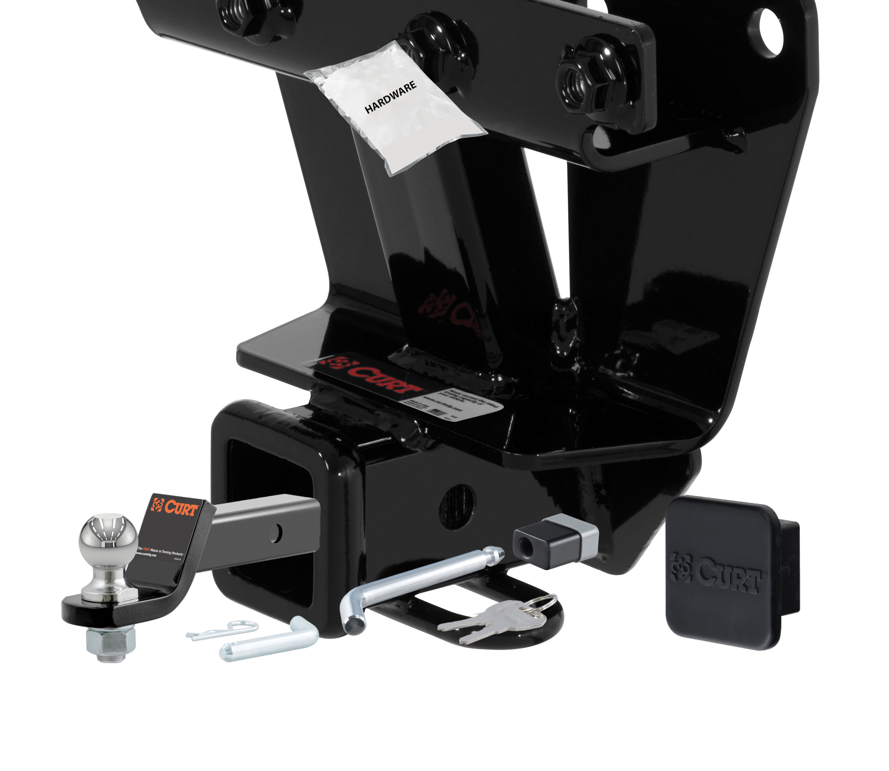 05 - 10 JEEP Grand Cherokee Excluding SRT8 2in. CURT Trailer Hitch + Ball Mount + Cover + Lock Kit HWA1557 thumbnail 0