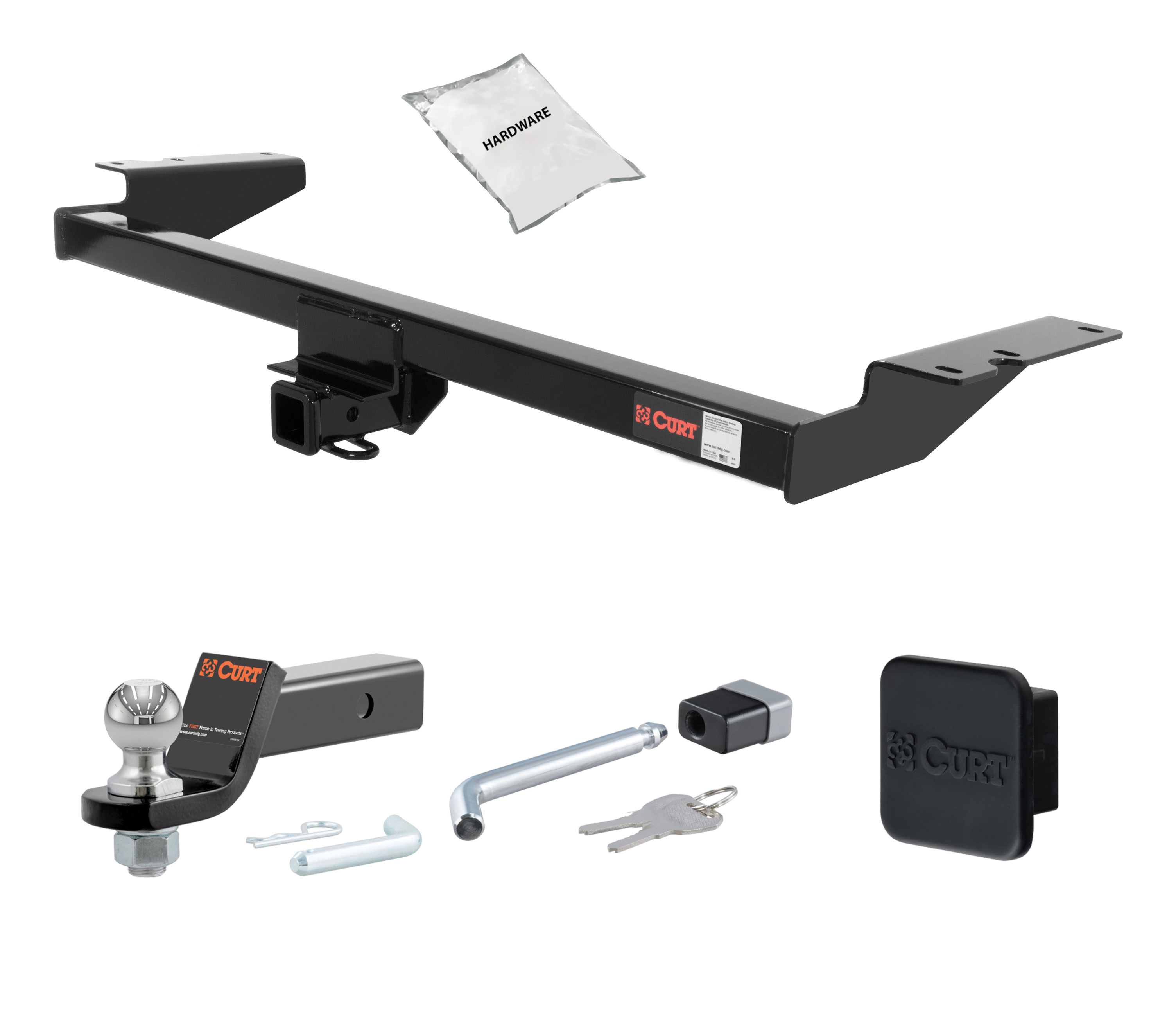 04 - 09 Nissan Quest 2in. CURT Trailer Hitch + Ball Mount + Cover + Lock Kit HWA2060 thumbnail 0