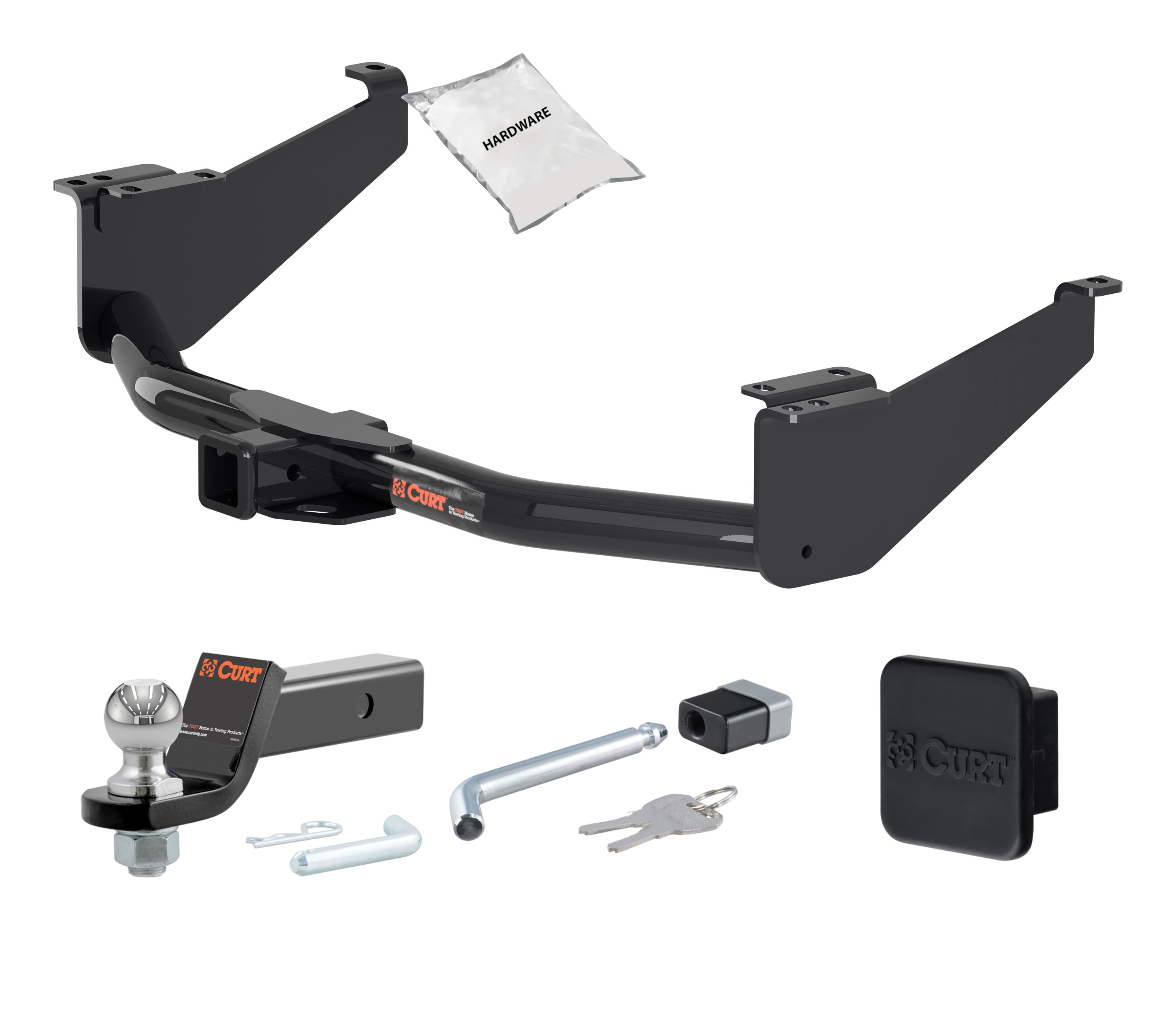 17 - 24 Nissan Titan 2in. CURT Trailer Hitch + Ball Mount + Cover + Lock Kit HWA2077 thumbnail 0