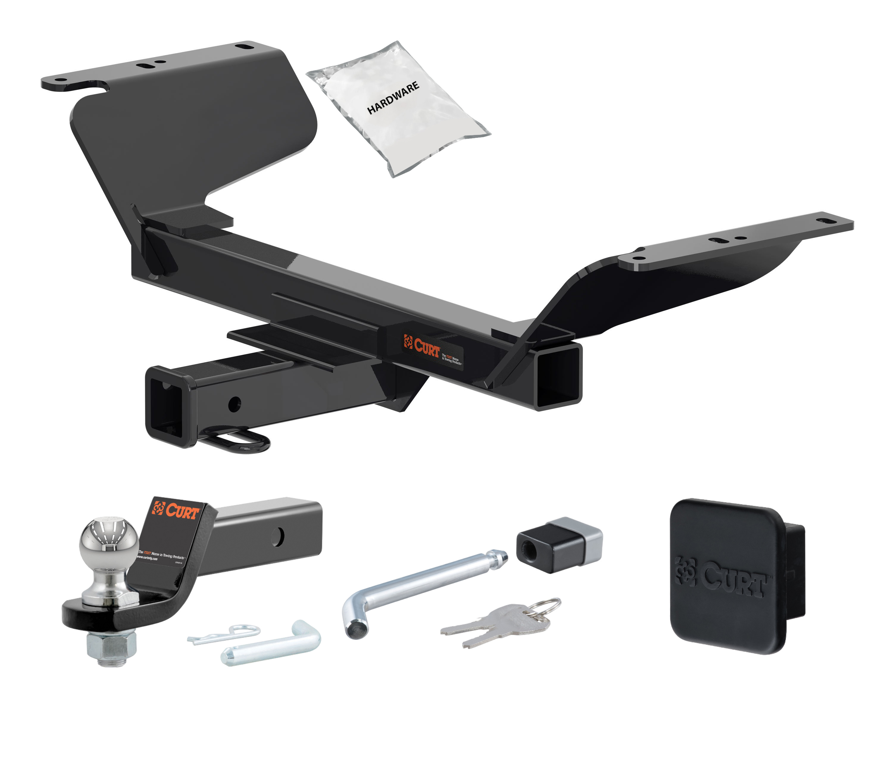 18 - 24 Chevrolet Equinox Excluding diesel 2in. CURT Trailer Hitch + Ball Mount + Cover + Lock Kit HWA339 thumbnail 0