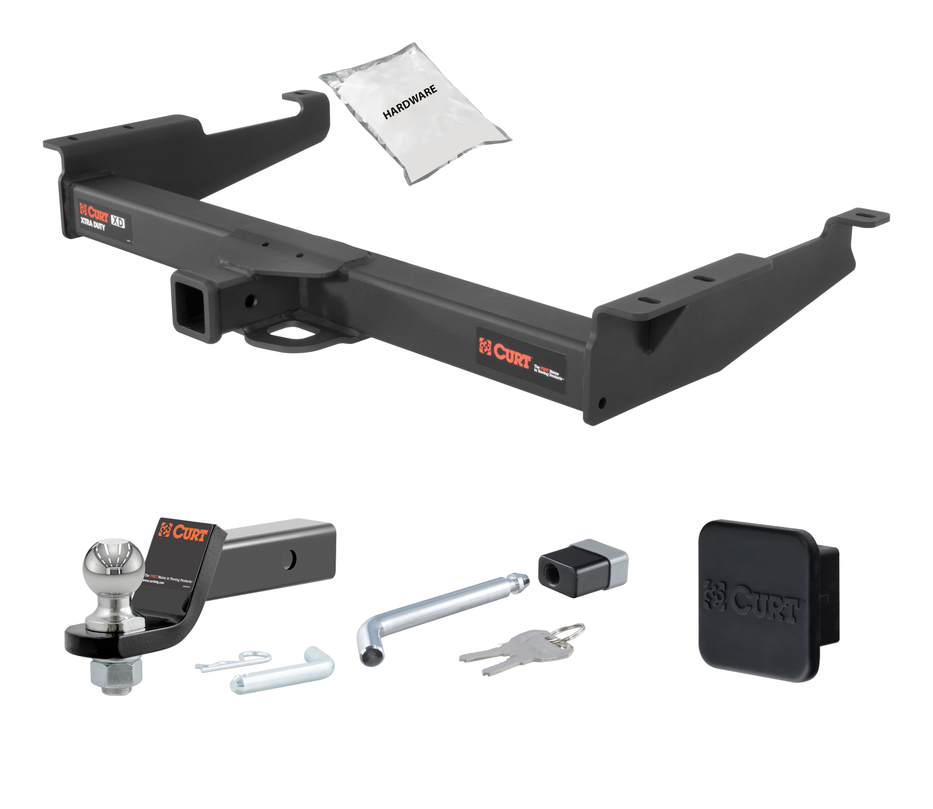 96 - 14 Chevrolet Express 1500 2in. CURT Trailer Hitch + Ball Mount + Cover + Lock Kit HWA347 thumbnail 0