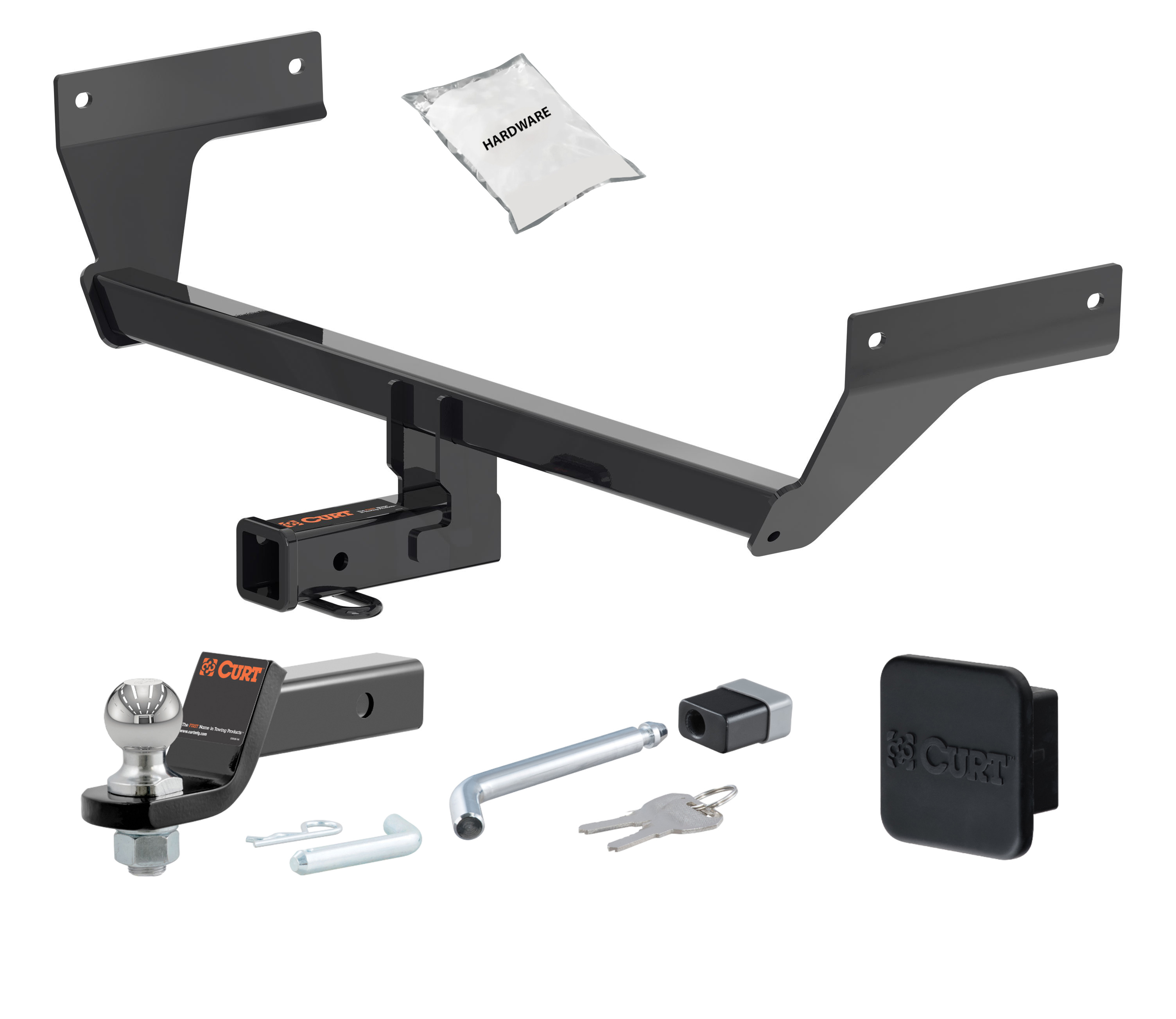 21 - 24 Nissan Rogue 2in. CURT Trailer Hitch + Ball Mount + Cover + Lock Kit HWA2064 thumbnail 0