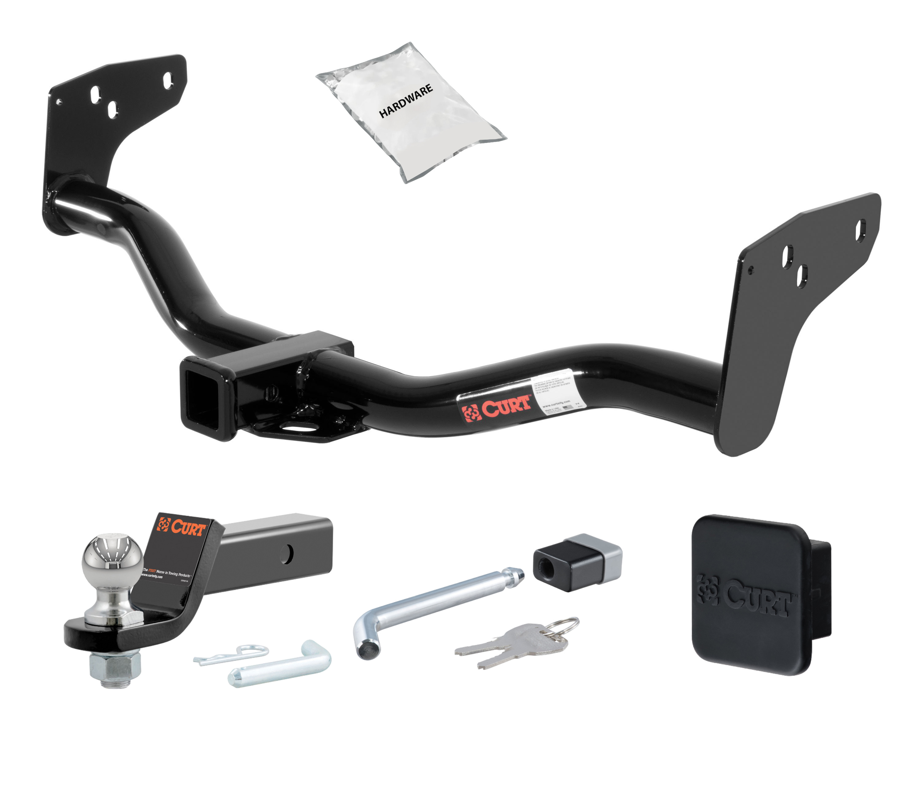 82 - 04 Chevrolet S10 2in. CURT Trailer Hitch + Ball Mount + Cover + Lock Kit HWA412 thumbnail 0