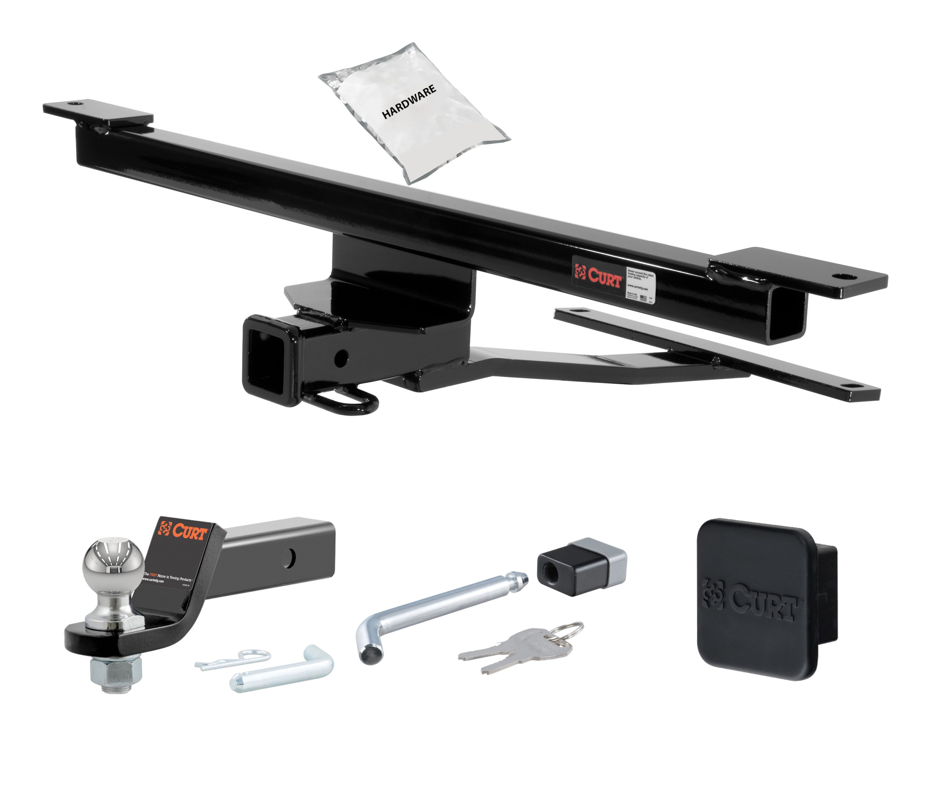 06 - 12 Mercedes-Benz R350 2in. CURT Trailer Hitch + Ball Mount + Cover + Lock Kit HWA1911 thumbnail 0