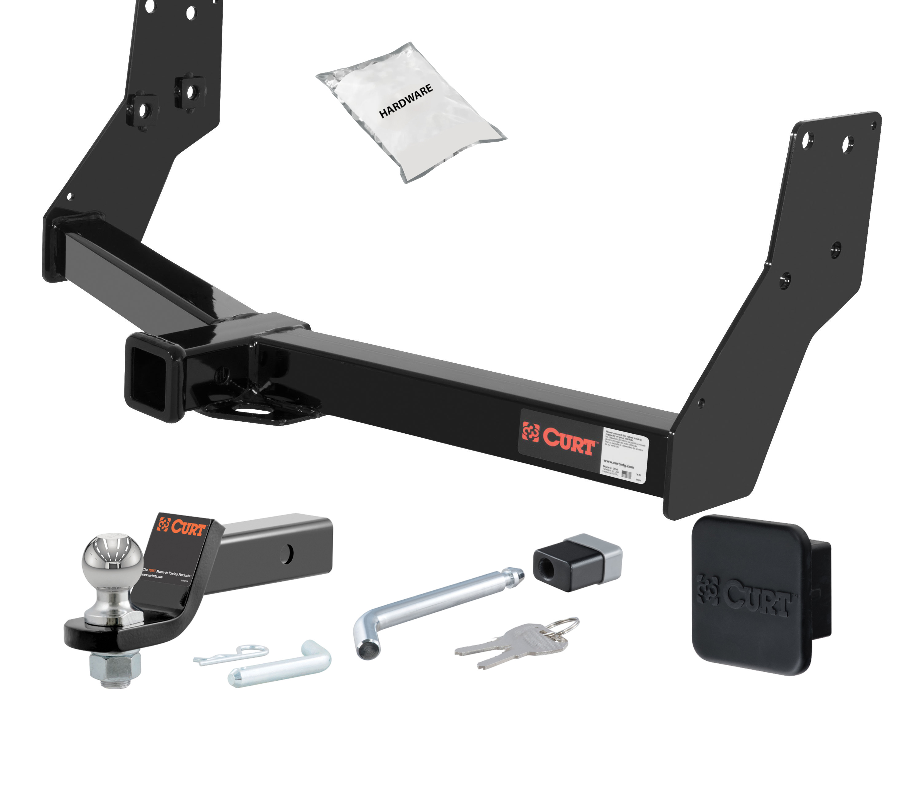 96 - 04 Nissan Pathfinder 2in. CURT Trailer Hitch + Ball Mount + Cover + Lock Kit HWA2047 thumbnail 0