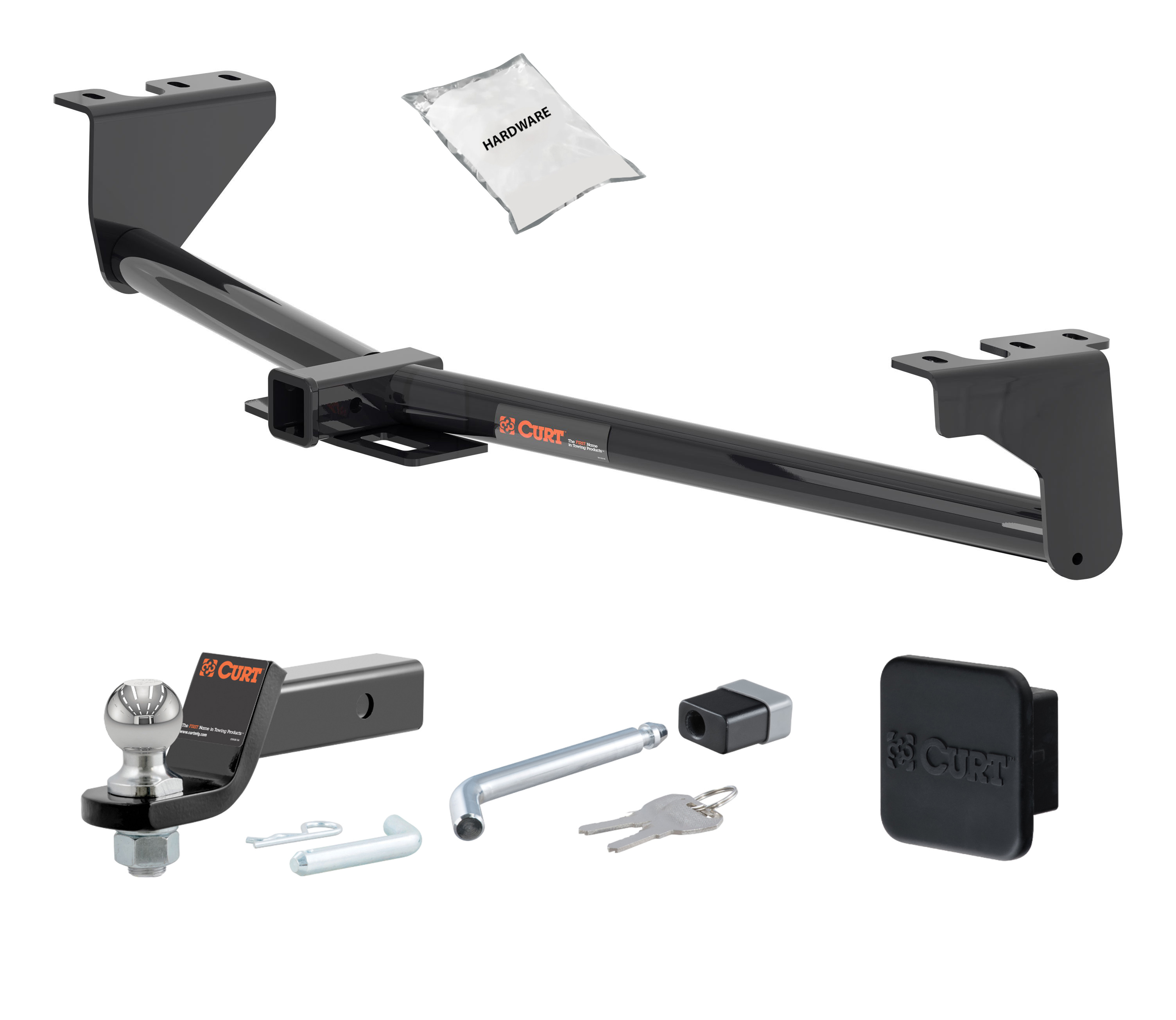 22 - 24 KIA Carnival 2in. CURT Trailer Hitch + Ball Mount + Cover + Lock Kit HWA1586 thumbnail 0