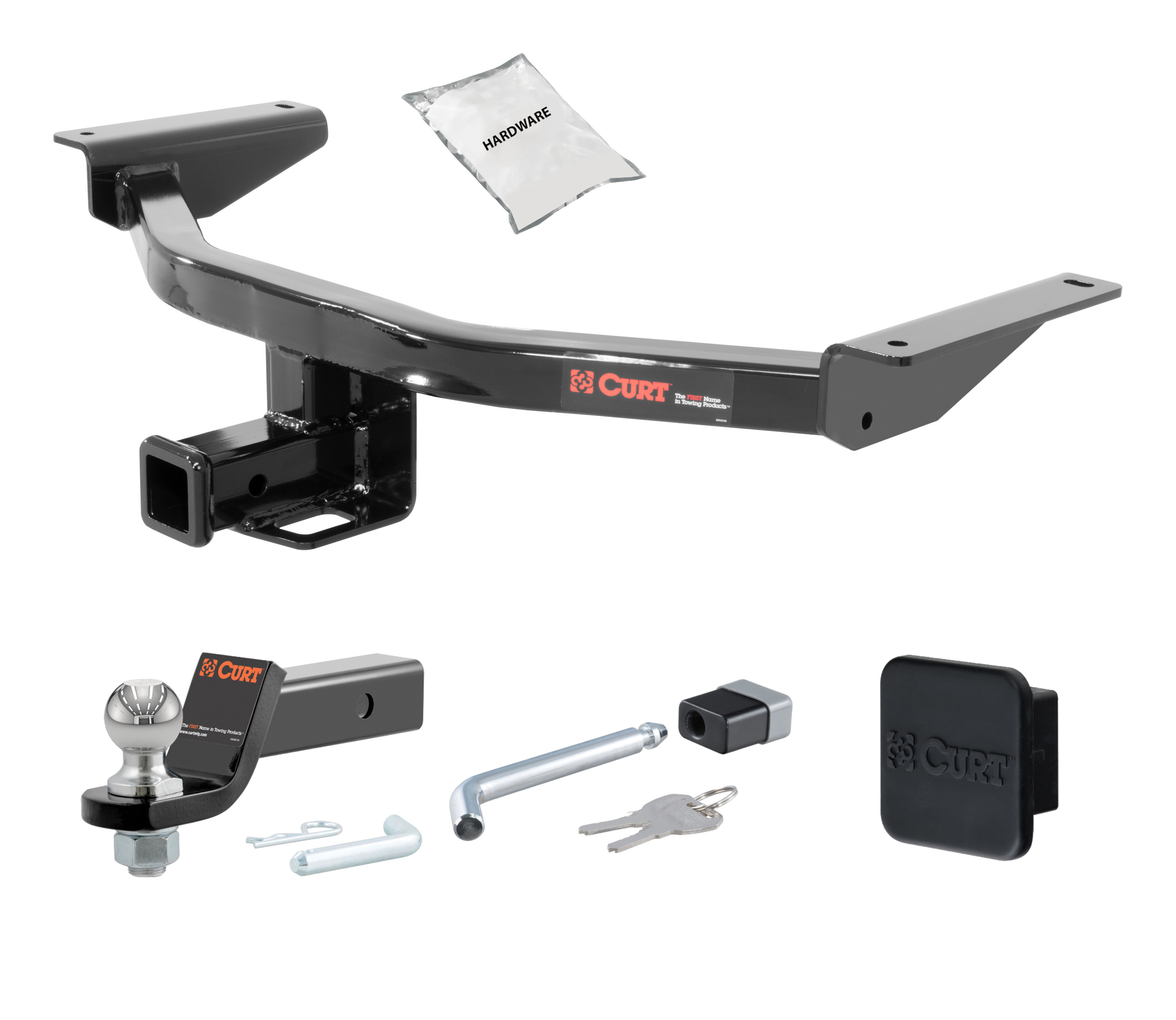 16 - 23 Mazda CX-9 2in. CURT Trailer Hitch + Ball Mount + Cover + Lock Kit HWA1804 thumbnail 0