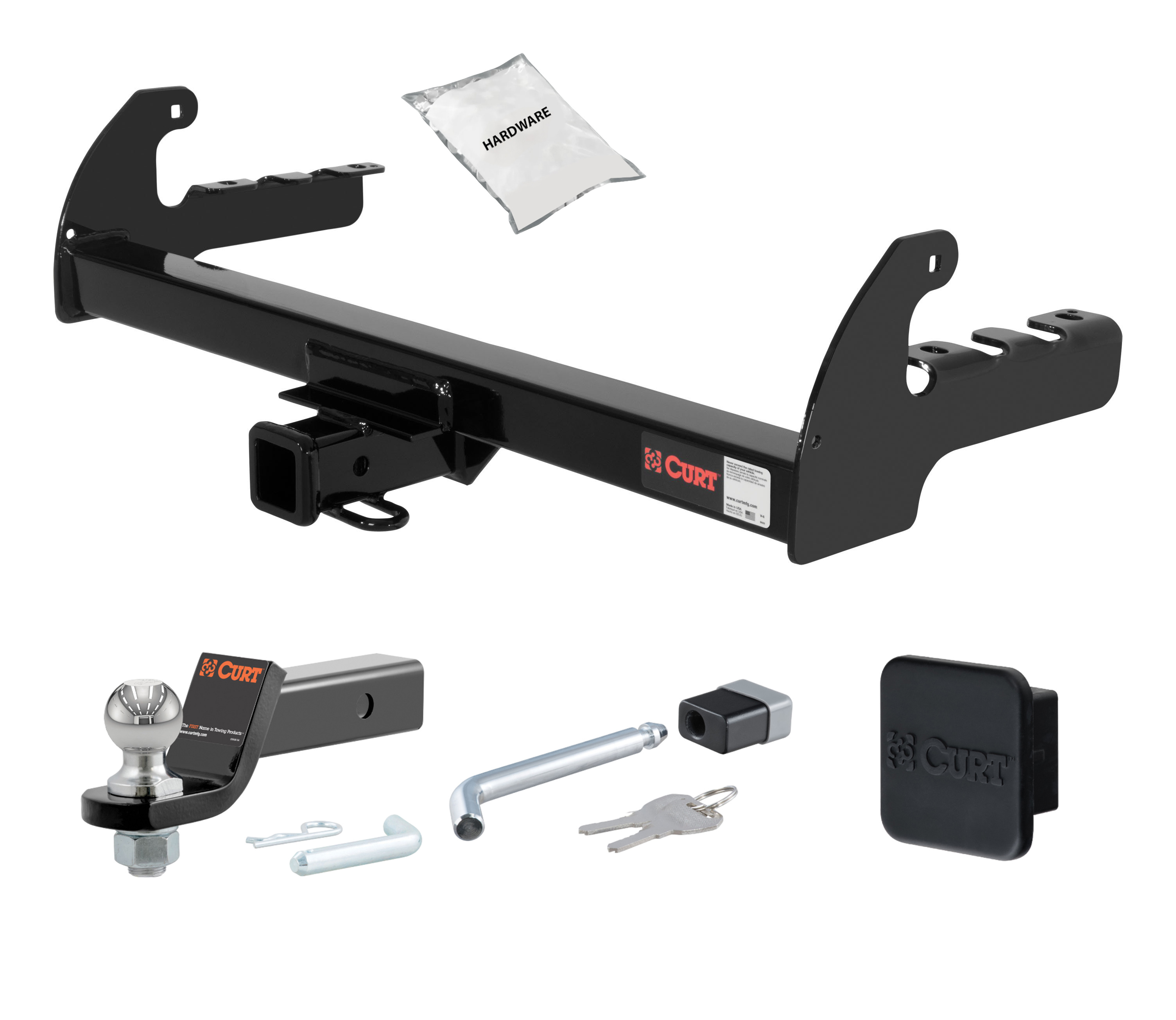 97 - 04 Dodge Dakota 2in. CURT Trailer Hitch + Ball Mount + Cover + Lock Kit HWA684 thumbnail 0