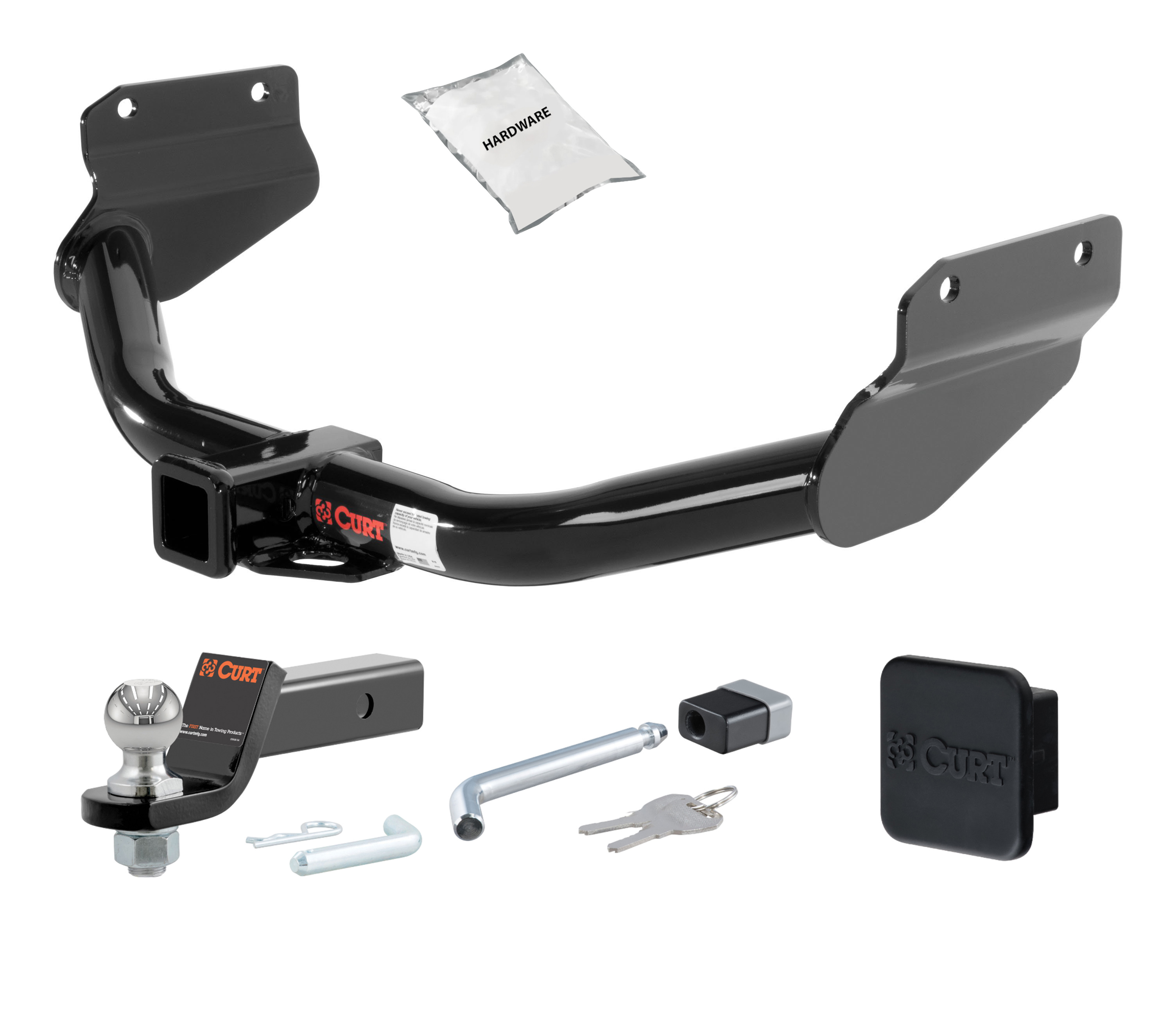 11 - 24 Dodge Durango Excluding SRT 2in. CURT Trailer Hitch + Ball Mount + Cover + Lock Kit HWA689 thumbnail 0