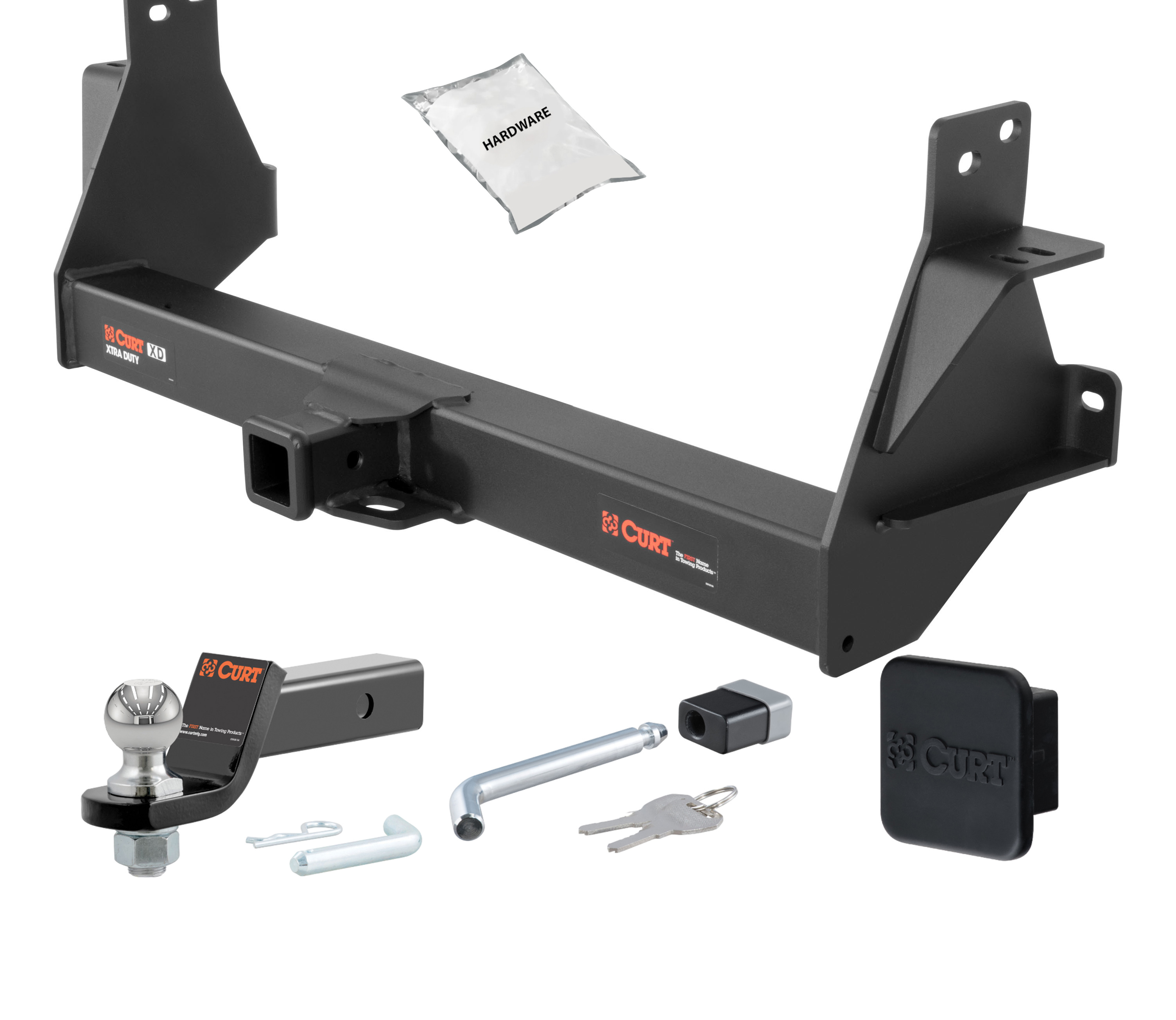 16 - 24 Nissan Titan XD 2in. CURT Trailer Hitch + Ball Mount + Cover + Lock Kit HWA2080 thumbnail 0