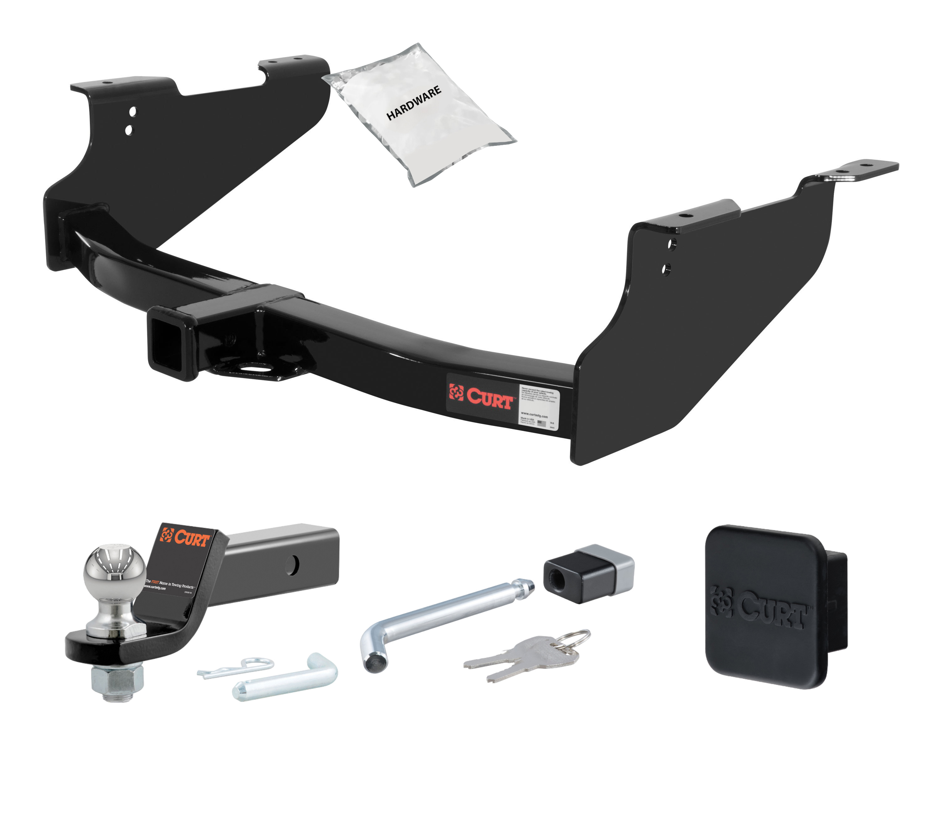 03 - 10 Dodge Ram 2500 Excluding factory receiver 2in. CURT Trailer Hitch + Ball Mount + Cover + Lock Kit HWA729 thumbnail 0