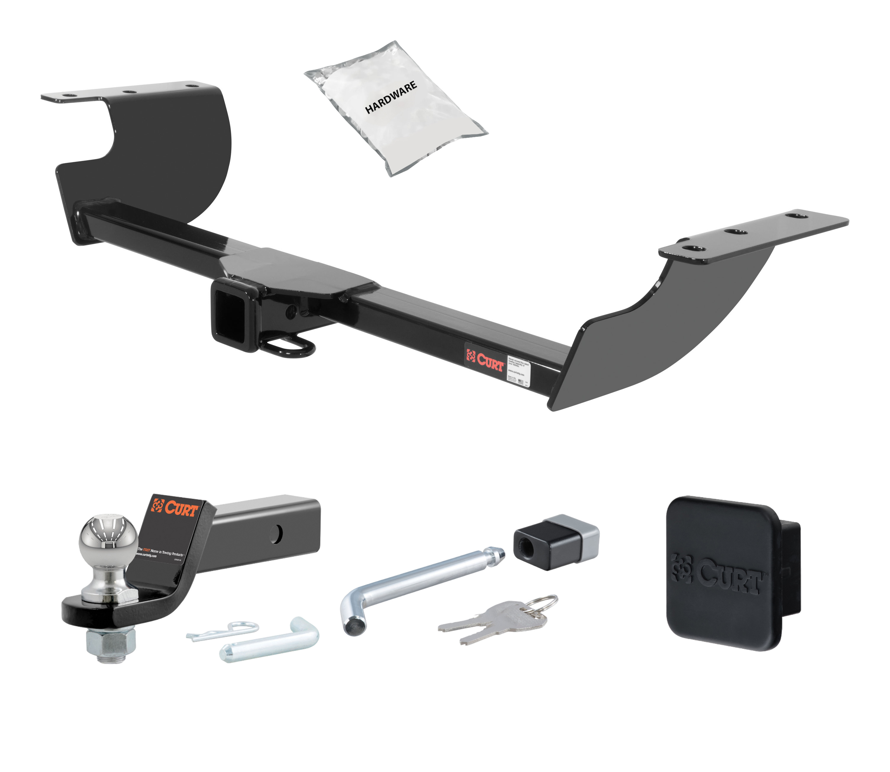 08 - 10 Dodge Challenger 2in. CURT Trailer Hitch + Ball Mount + Cover + Lock Kit HWA676 thumbnail 0