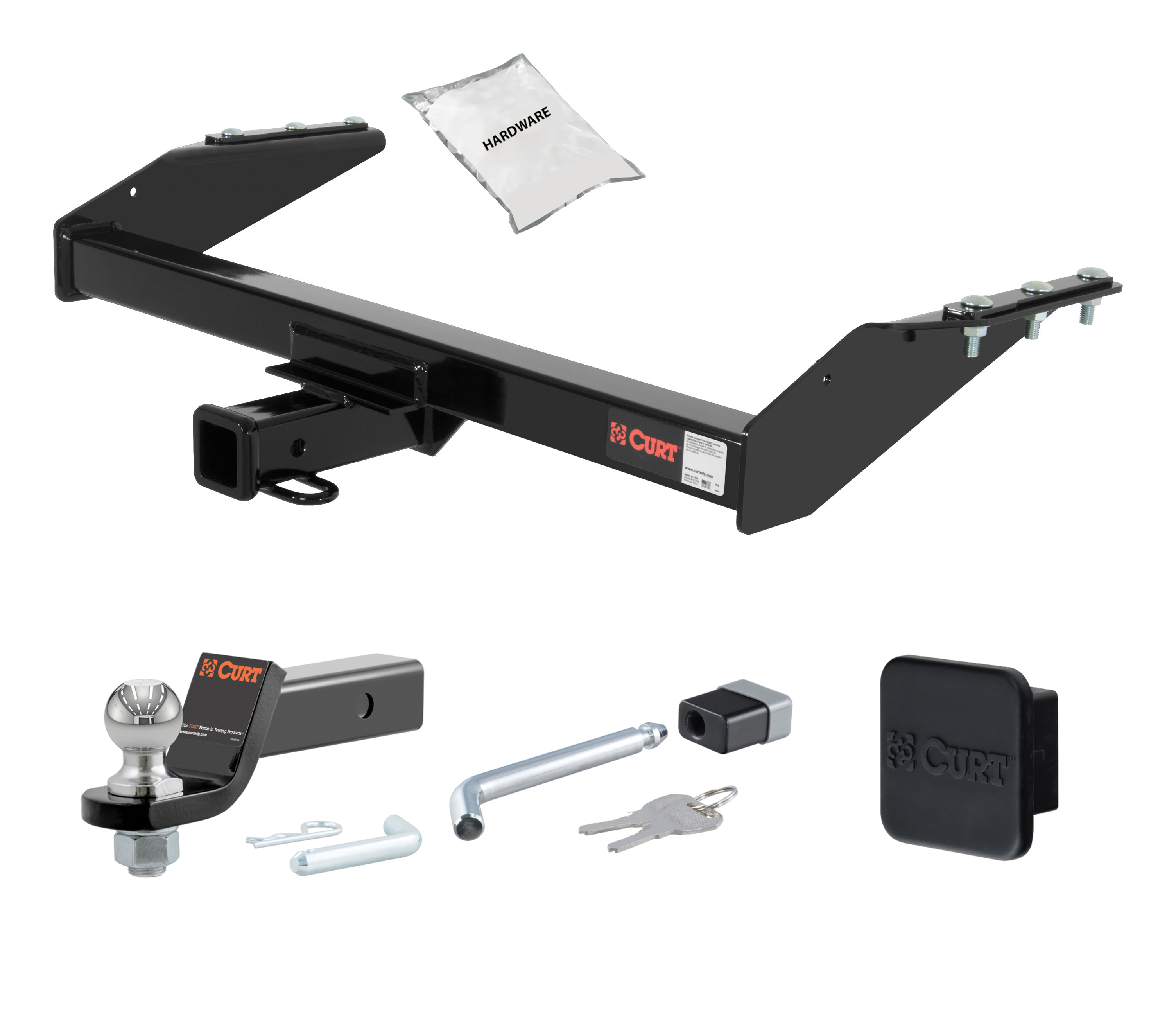 00 - 04 Nissan   2-door, short bed 2in. CURT Trailer Hitch + Ball Mount + Cover + Lock Kit HWA2018 thumbnail 0