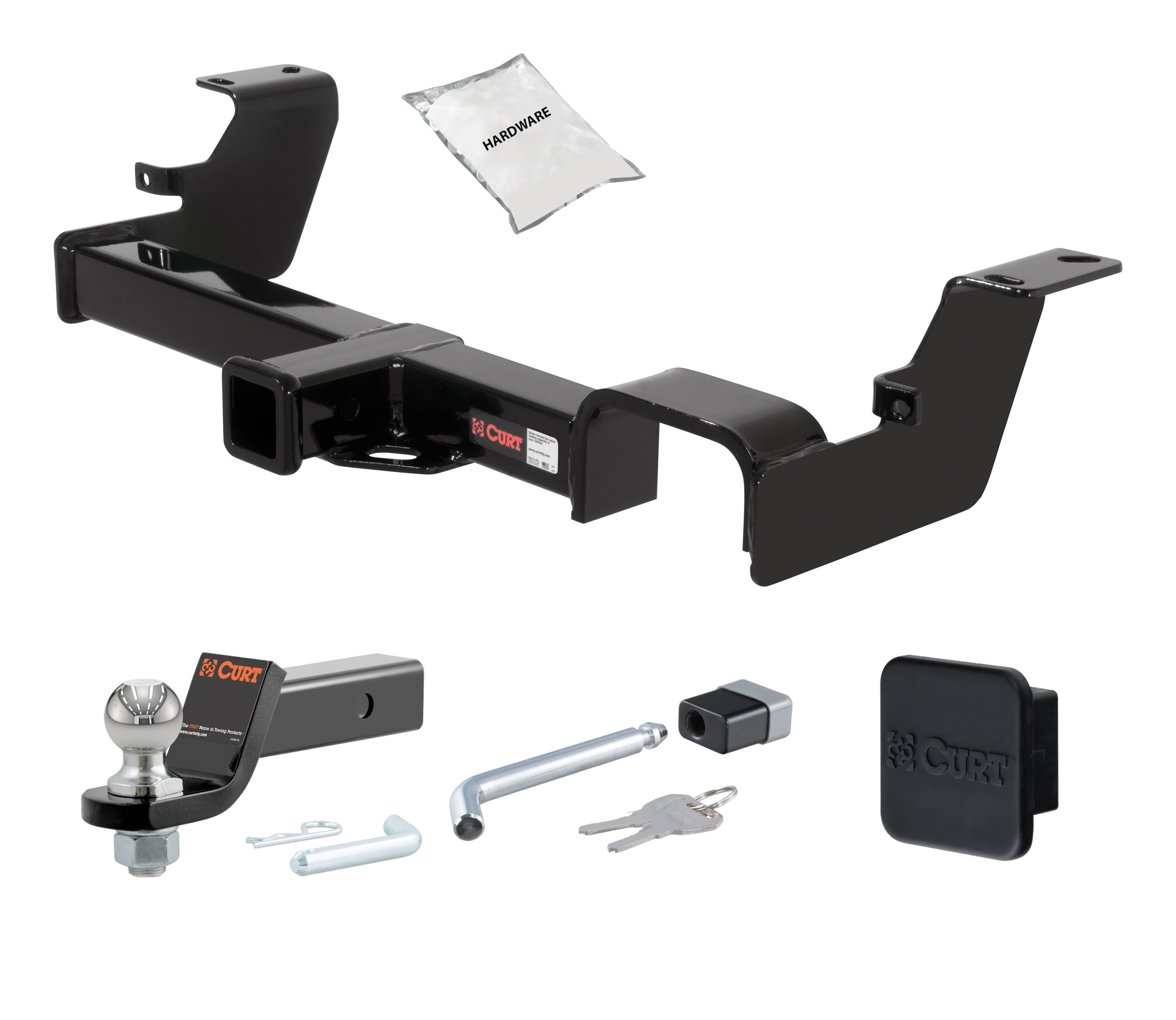01 - 05 Pontiac Aztek 2in. CURT Trailer Hitch + Ball Mount + Cover + Lock Kit HWA2117 thumbnail 0