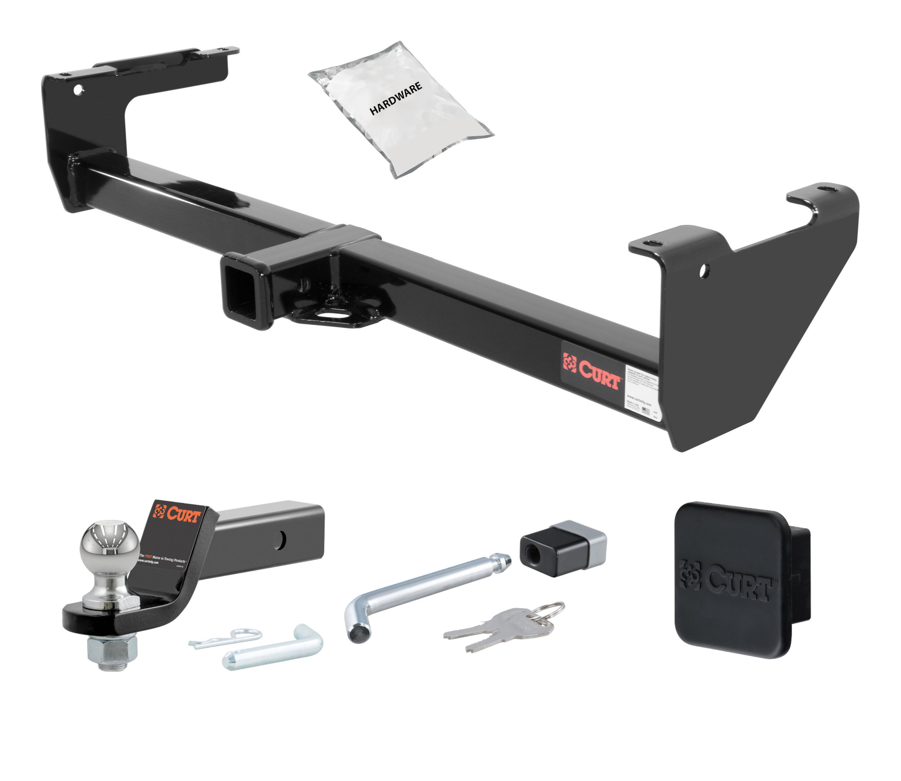 87 - 95 Nissan Pathfinder 2in. CURT Trailer Hitch + Ball Mount + Cover + Lock Kit HWA2051 thumbnail 0