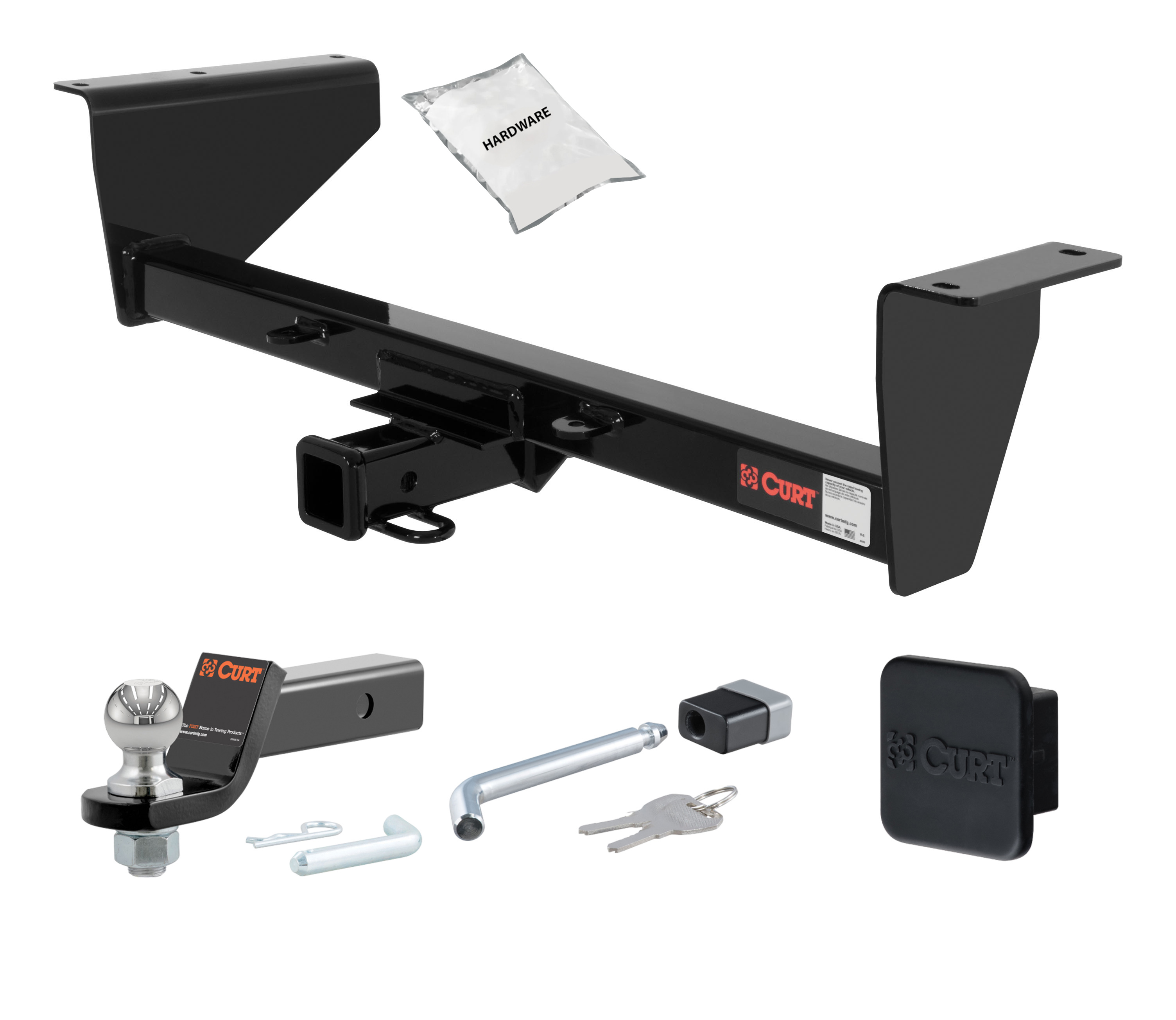 01 - 06 Mitsubishi Montero 2in. CURT Trailer Hitch + Ball Mount + Cover + Lock Kit HWA1982 thumbnail 0