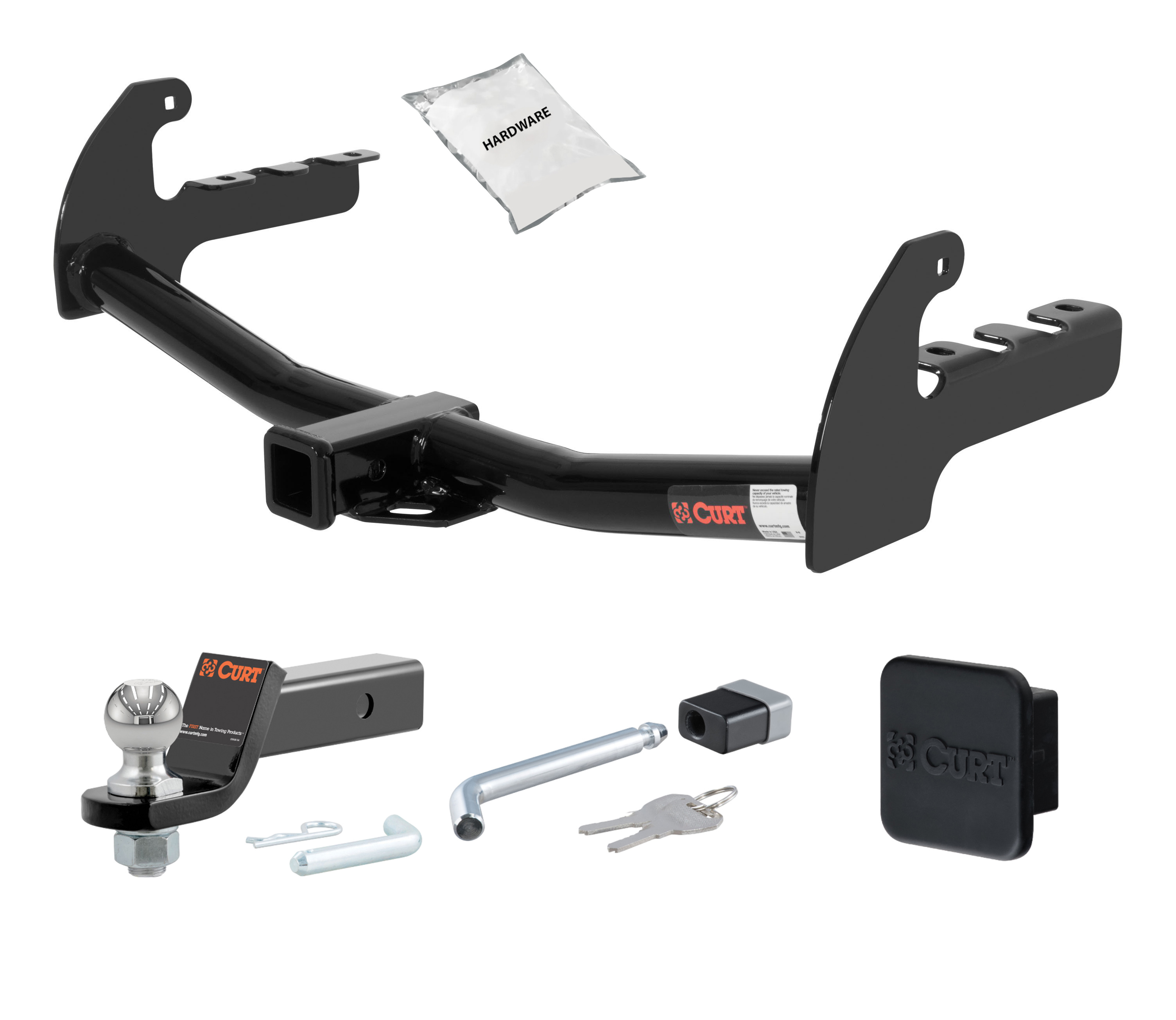 87 - 96 Dodge Dakota 2in. CURT Trailer Hitch + Ball Mount + Cover + Lock Kit HWA687 thumbnail 0